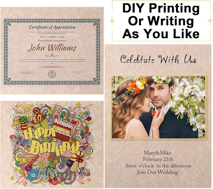 Epakh 150 Pcs Old Age Parchment Paper 8.5 x 11 Inch Standard Letter Vintage Colored Old Parchment Semblance Double Side Printing Paper (Dark Beige)