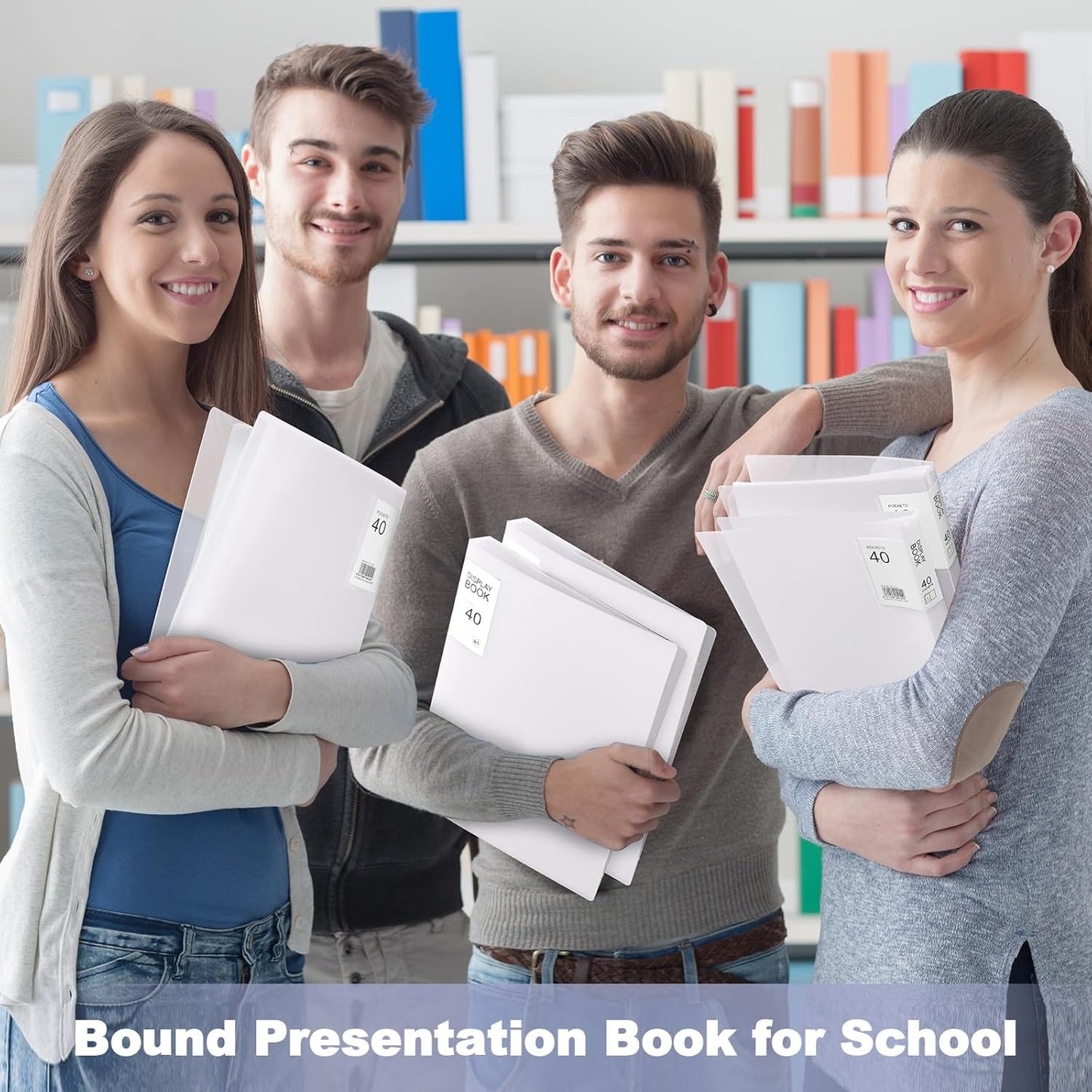 Marspark 6 Pcs Binder with Plastic Sleeves Large 8.5" x 11" Display Presentation Book 40 Pocket 80 Pages Art Portfolio Folder Clear Sheet Protector for Photo Document (White)