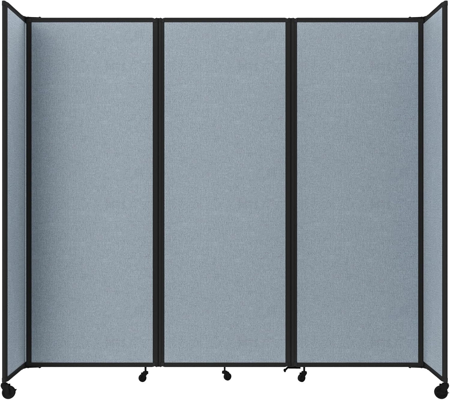 Versare Room Divider 360 Portable Wall Partition | Folding Panels | Large Freestanding Divider | Locking Wheels | Temporary Room Separator