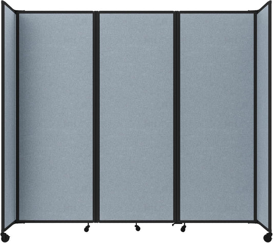 Versare Room Divider 360 Portable Wall Partition | Folding Panels | Large Freestanding Divider | Locking Wheels | Temporary Room Separator