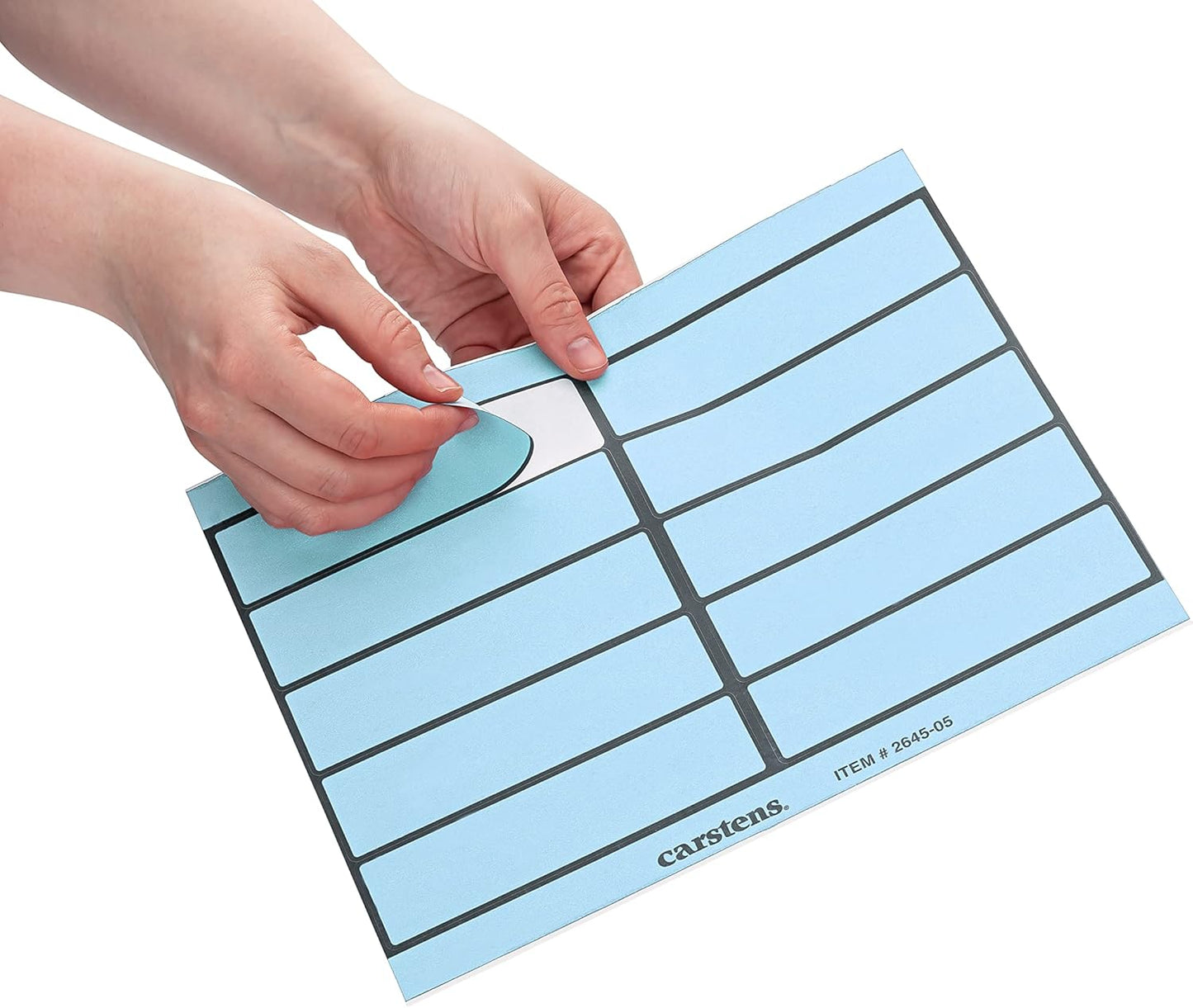 Carstens Adhesive Binder Labels, 5 3/8” x 1 3/8”, Stickers for 1.5” – 4” Ring Binder Spines, Inkjet and Laser Printer Compatible, Blue, 20 Sheets, 10 Labels Per Sheet