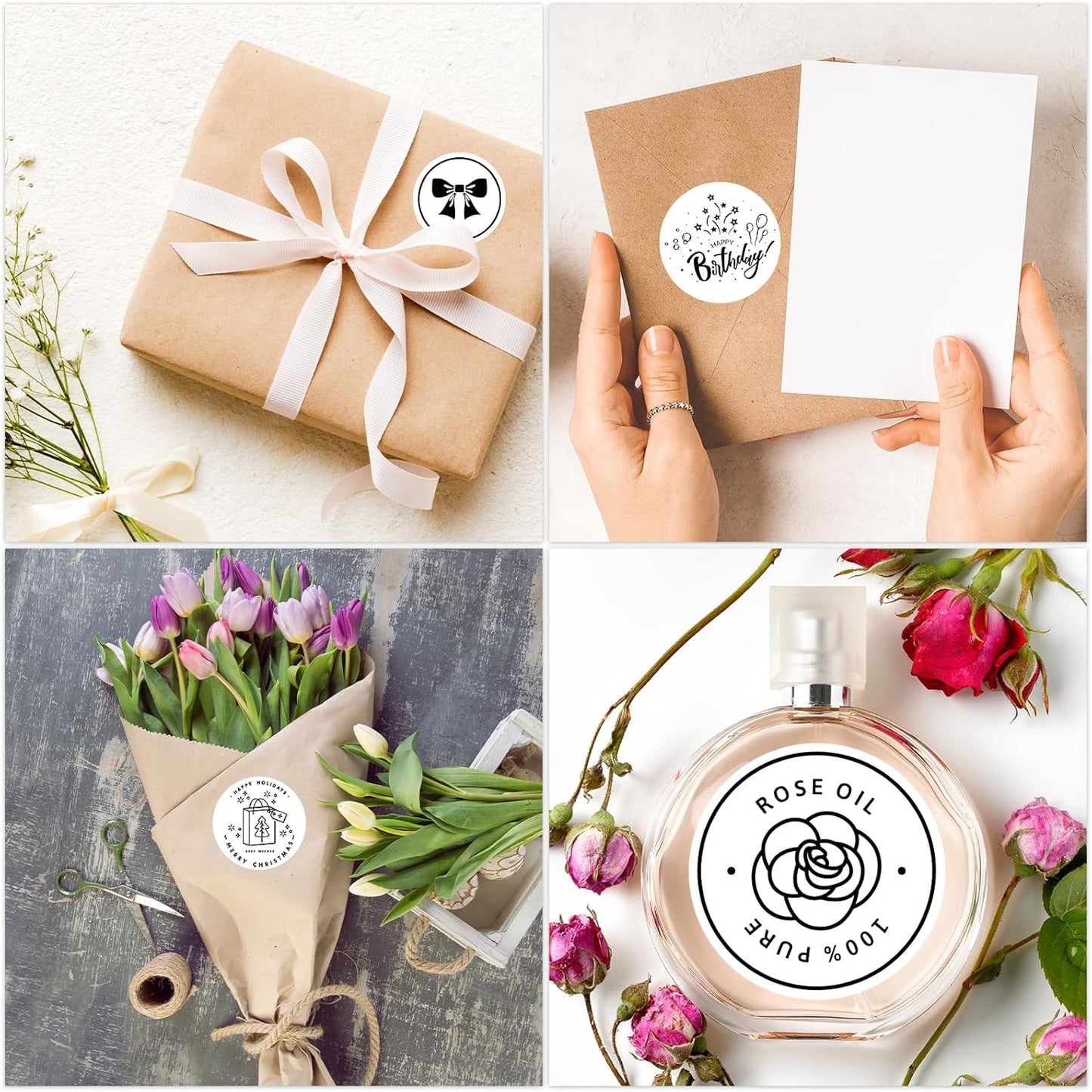 MFLABEL 2 Inch White Round Labels - 750 Pack Self-Adhesive Thermal Sticker Rolls for Shipping, Address, Barcodes & DIY (Compatible w/Thermal Printers)