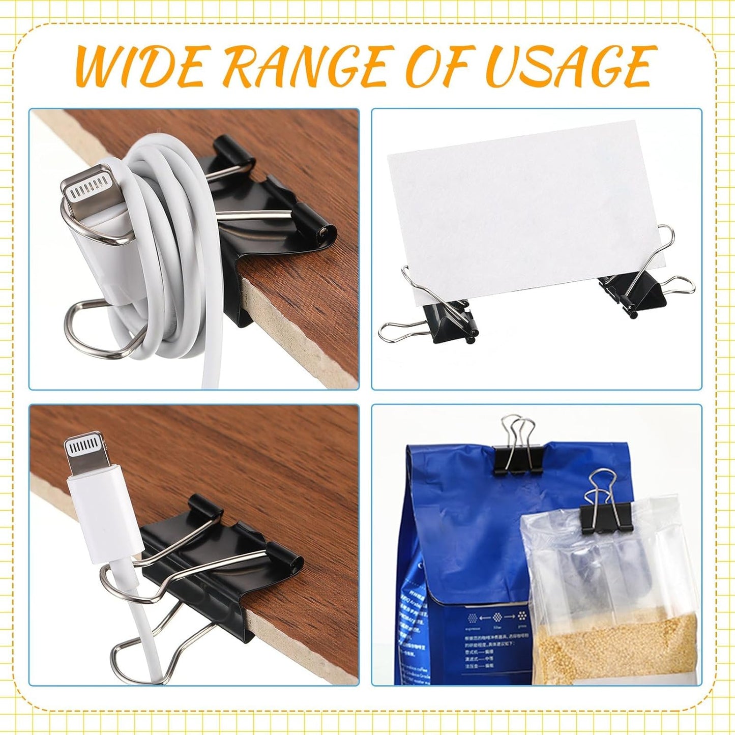 Jetec 800 Pieces 1 Inch Black Binder Clips Bulk Medium Paper Clamps Metal Paper Clips for Teachers Students Classroom Business Office and School Office Supplies