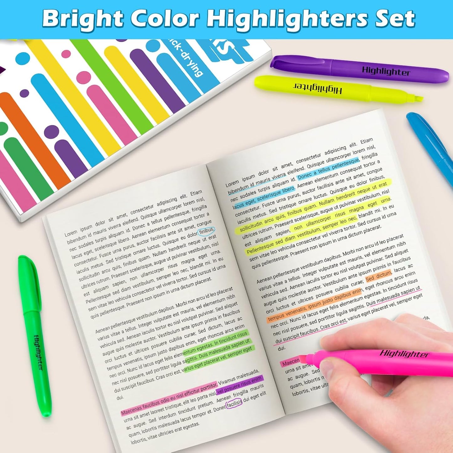 Duchong 30 Count Highlighters Assorted Colors, No Bleed Highlighter Markers for Teacher Students, Classroom Must Have, School Supplies for Adult Kids