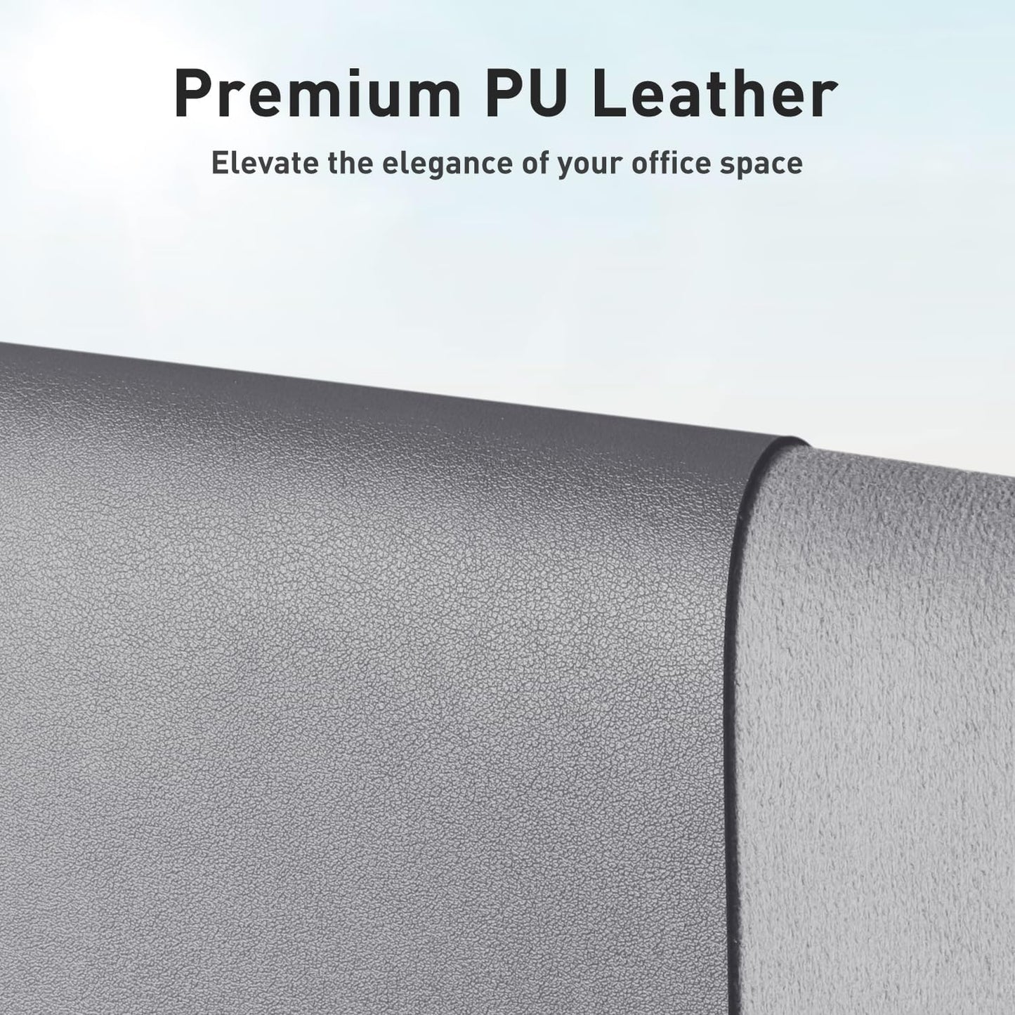 Aothia Leather Desk Pad Protector, Mouse Pad, Office Desk Mat, Non-Slip PU Leather Desk Blotter, Laptop Desk Pad, Waterproof Desk Writing Pad for Office and Home (31.5" x 15.7", Light Grey)