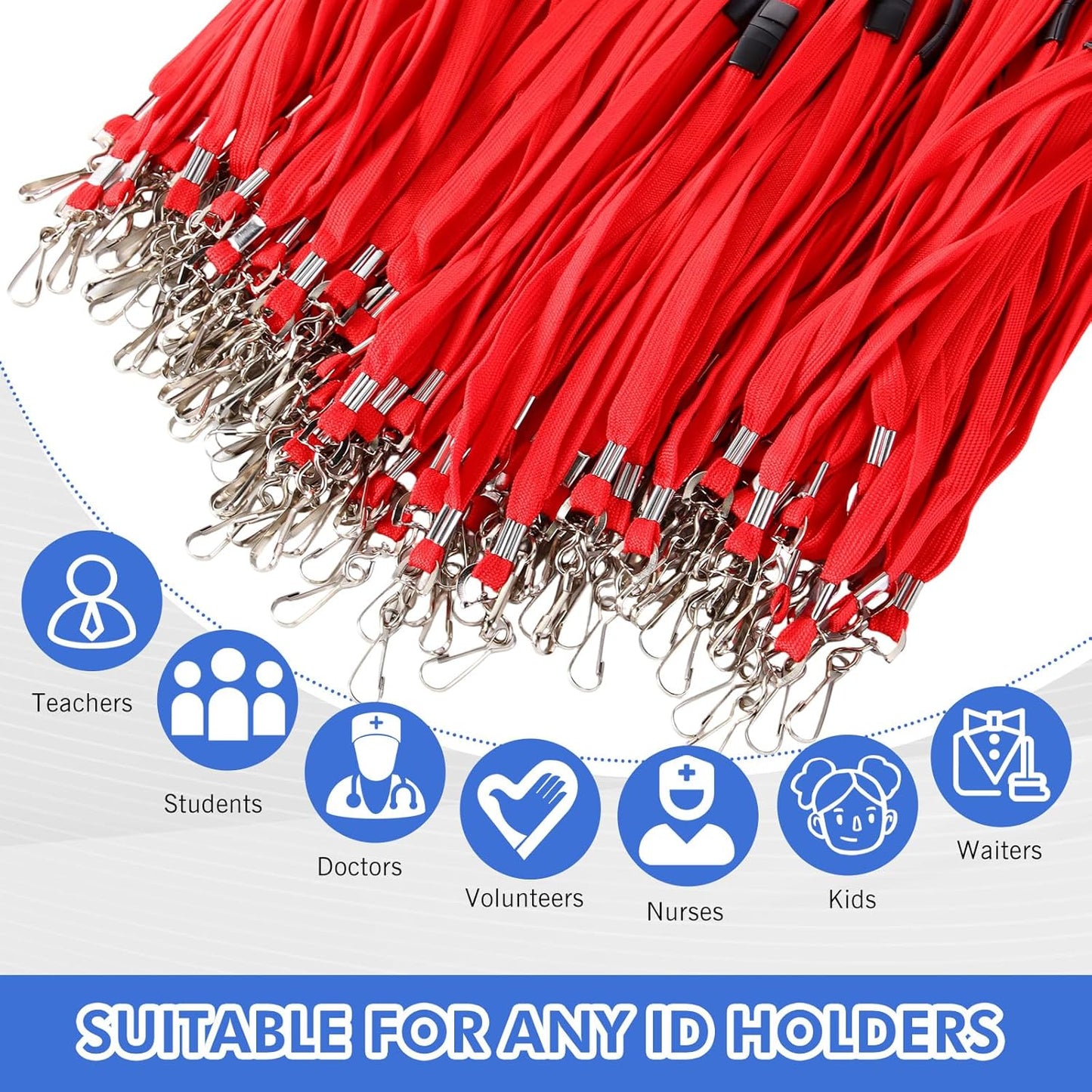 Windyun Breakaway Lanyards for ID Badges Bulk Lanyards Strap with J Hook Flat Lanyards School and Office Supplies