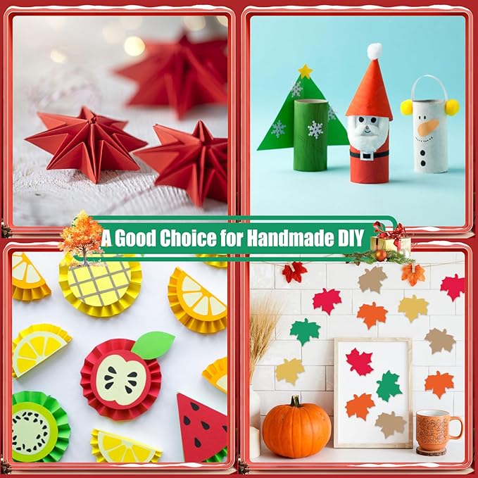 MixTeach 100 Sheets A4 Autumn Theme Cardstock 8.5 x 11" Medium Thick Cardstock Paper 180gsm/65lb Double Sided Printable Card Stock for Fall Scrapbooking Card Making Invitations DIY Art Craft Supplies