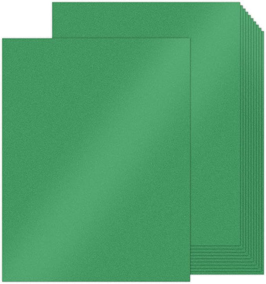 Goefun 100 Sheets Green Shimmer Cardstock 8.5 x 11, 80lb Card Stock Printer Paper for Christmas, Invitations, Certificates, Crafts, Card Making