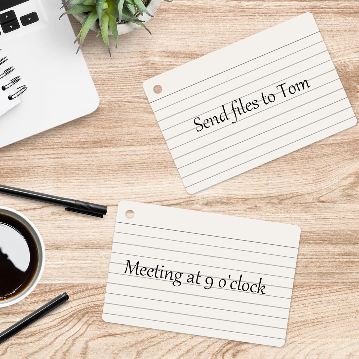 6 Pack 360 Pcs 4x6 Inch Lined Flash Cards with Binder Rings (60 Sheets Each Pack), Ruled Index Cards Study Cards 4x6 Lined Note Cue Cards for Studying, School, Memory