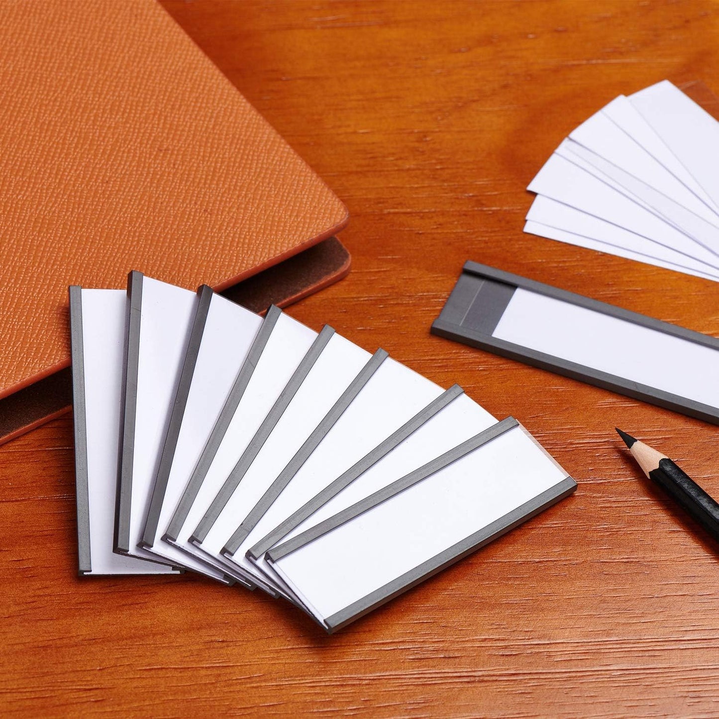 Eeoyu Magnetic Label Holders with Magnets Magnetic Data Card Holders with Clear Plastic Protectors for Metal Shelf, Whiteboard, Set of 50 (1 x 3 Inch)