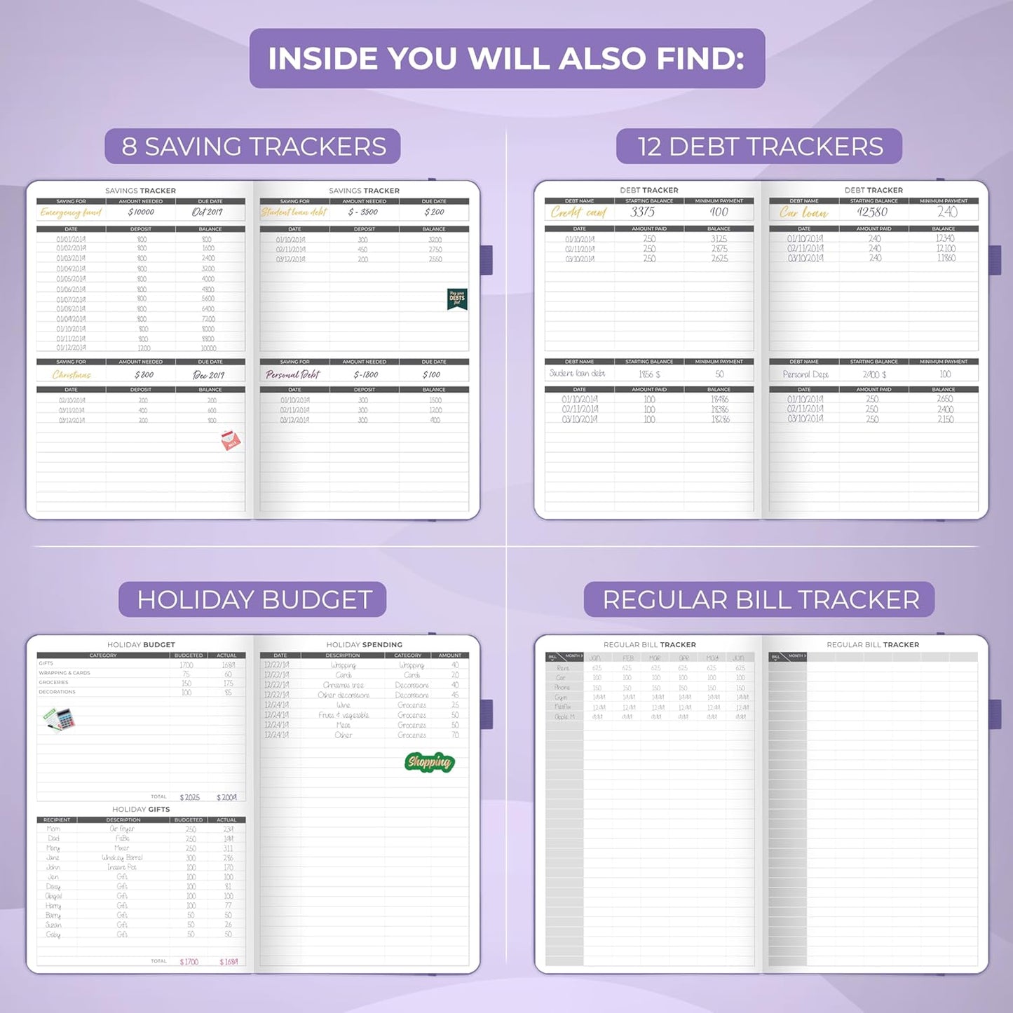 Clever Fox Budget Planner - Expense Tracker Notebook. Monthly Budgeting Organizer, Finance Logbook & Accounts Book, Bill Tracker, A5 (Lavender)