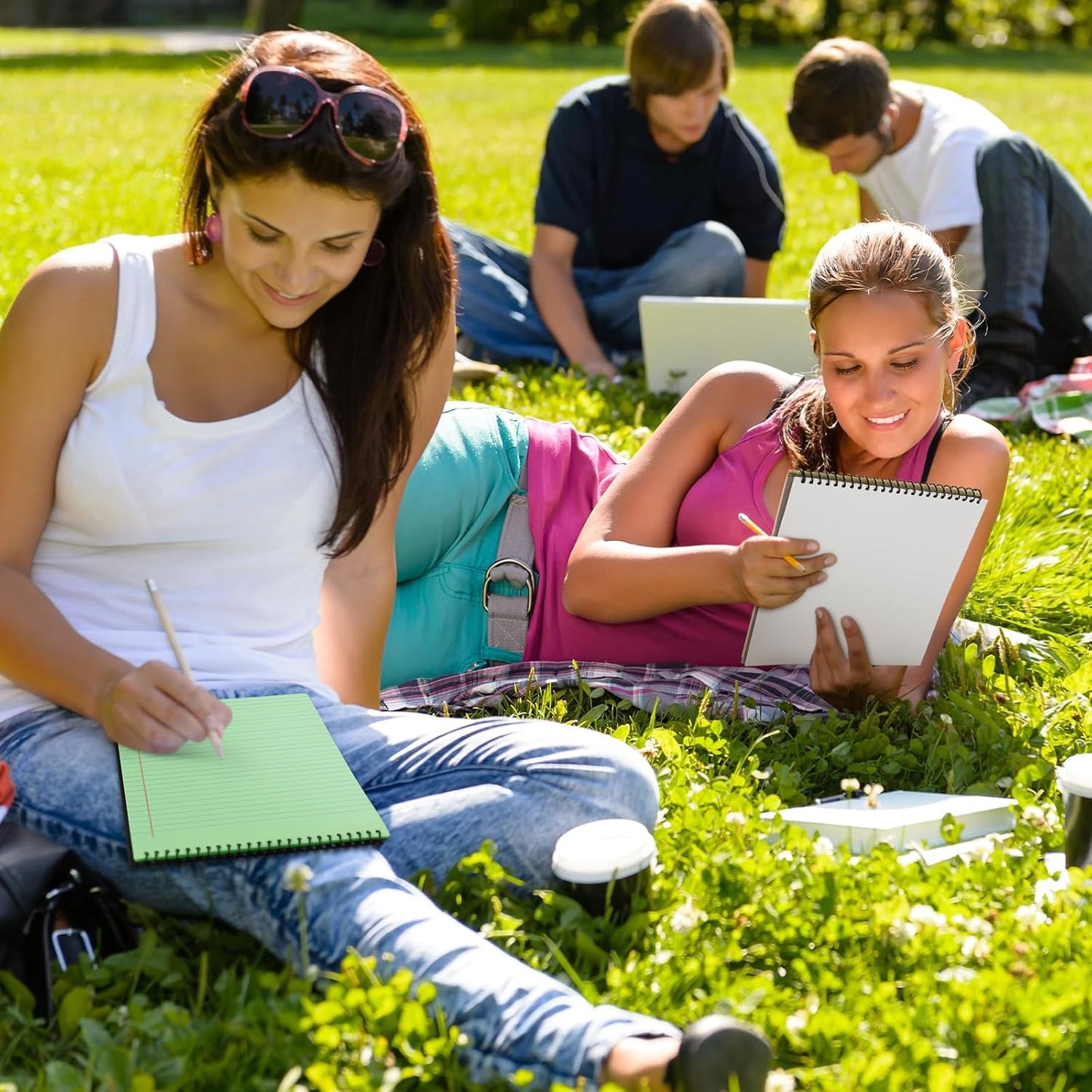 Resurhang 6 Pcs Legal Pad Top Spiral Bound Notebook 70 Sheets Wirebound Notepad Double Sided Ruled Memo Steno Pad with Stiff Back Cover for Business(8.5 x 11 Inches,No Holes,Morandi Color)