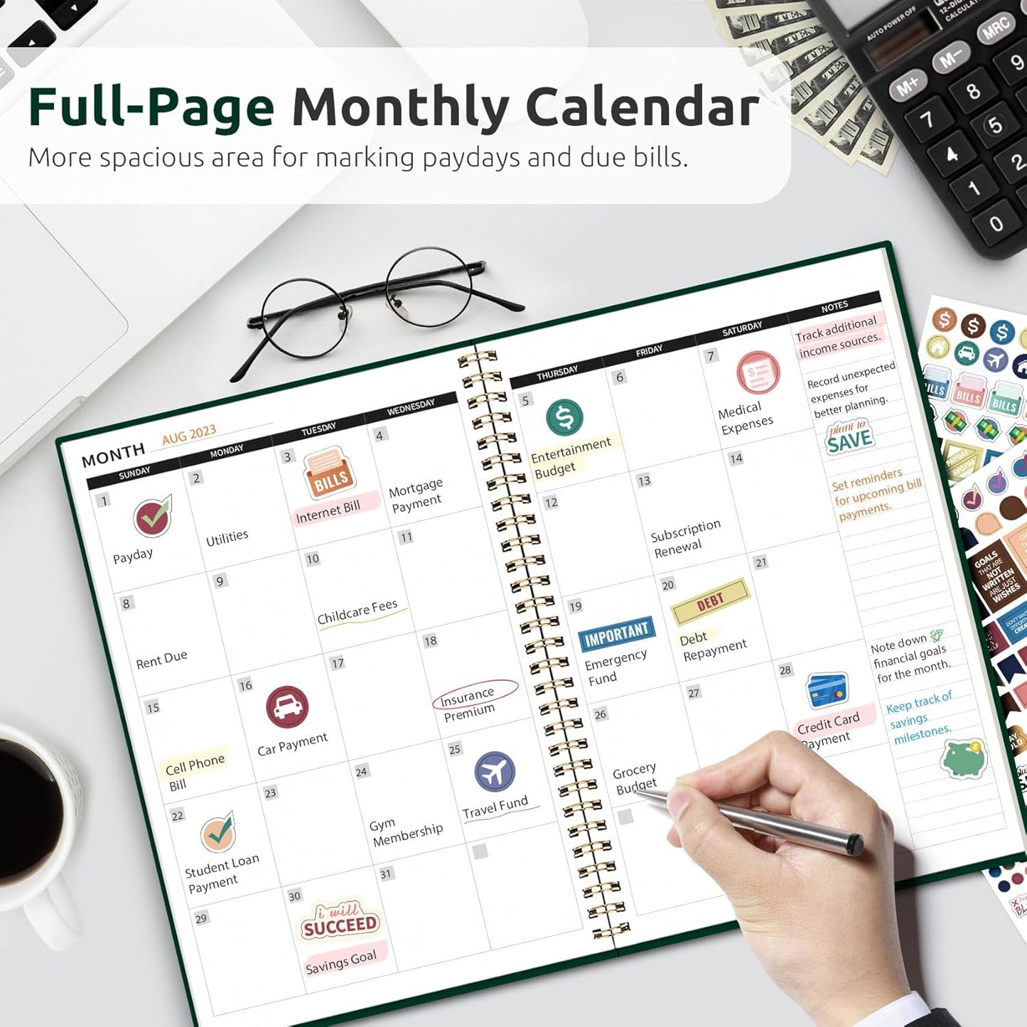 Aesthetic Budget Planner - Monthly Finance Planner with Expense Tracker, Undated Bill Organizer, Budget Notebook to Manage Your Finances, Account Budget Book with Colorful Pattern - Butterfly