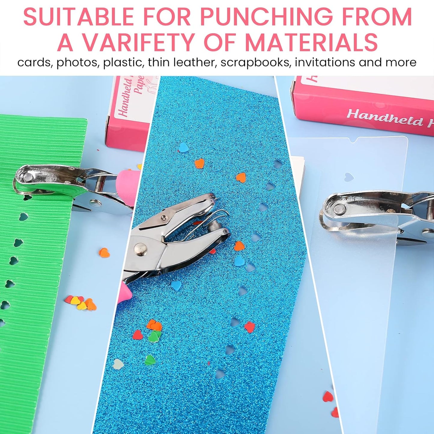 MyArTool 1/4 Inch Heart Hole Punch, Handheld Heart Hole Puncher with Soft Grip, Heart Shaped Hole Puncher for Paper Crafts, Cardstock, Gift Wrapping, Greeting Cards and Scrapbooks