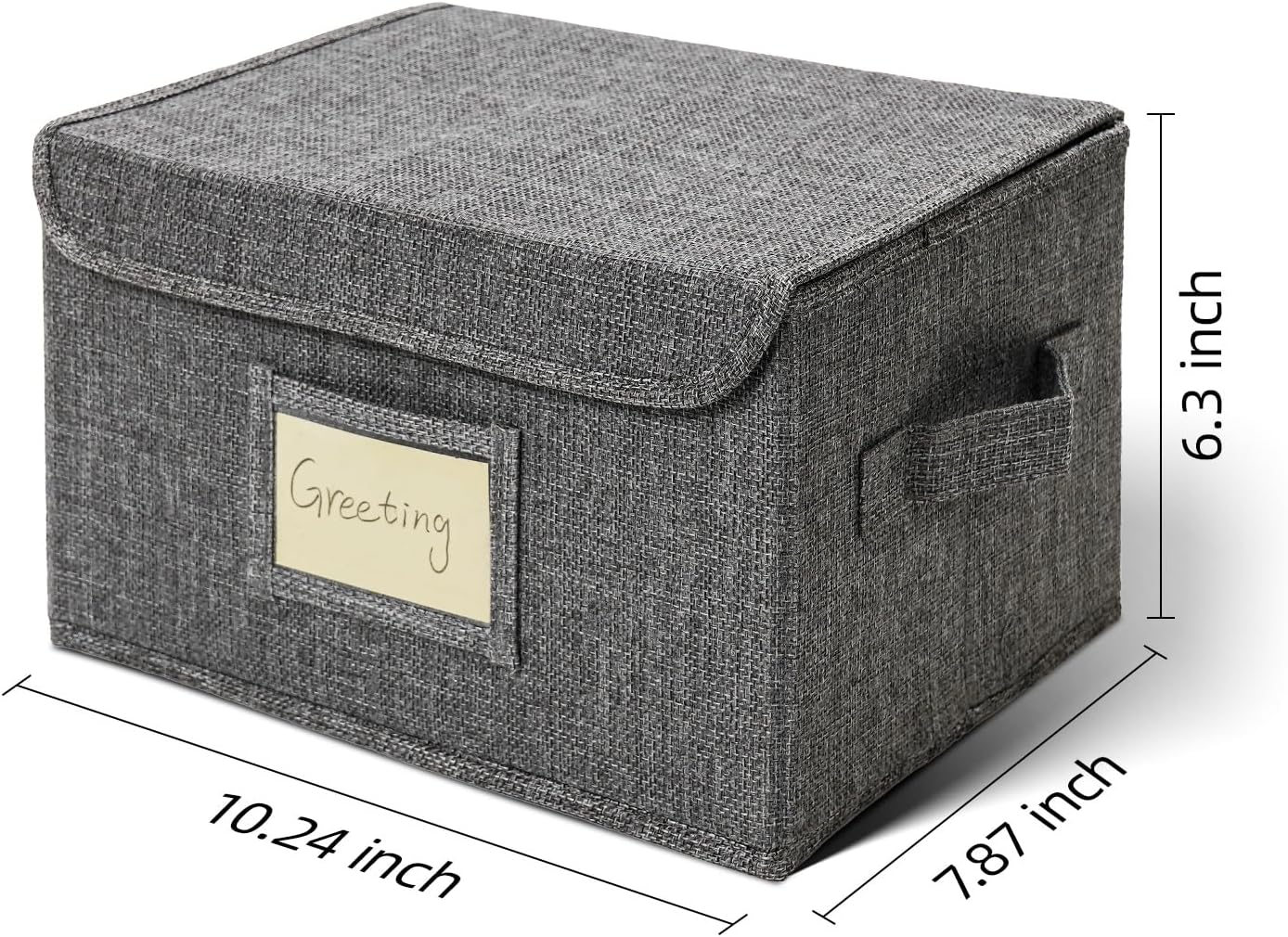 Vienrose Greeting Card Organizer Storage Box with 20 Removable Dividers, 84 Self-stick Labels, Perfect for Photos, Envelopes, Scrapbooking, Paper, Stickers Holder 1 Pack Grey