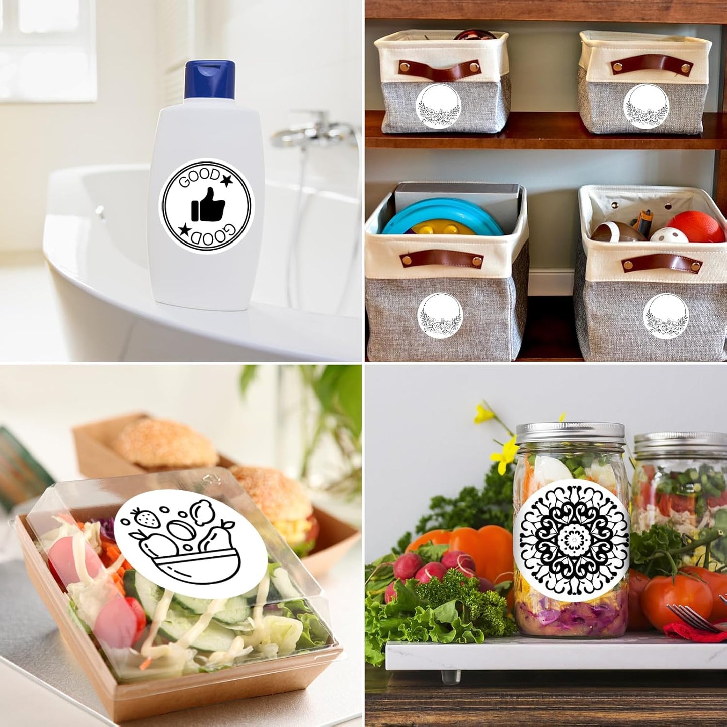 MFLABEL 2 Inch White Round Labels - 750 Pack Self-Adhesive Thermal Sticker Rolls for Shipping, Address, Barcodes & DIY (Compatible w/Thermal Printers)