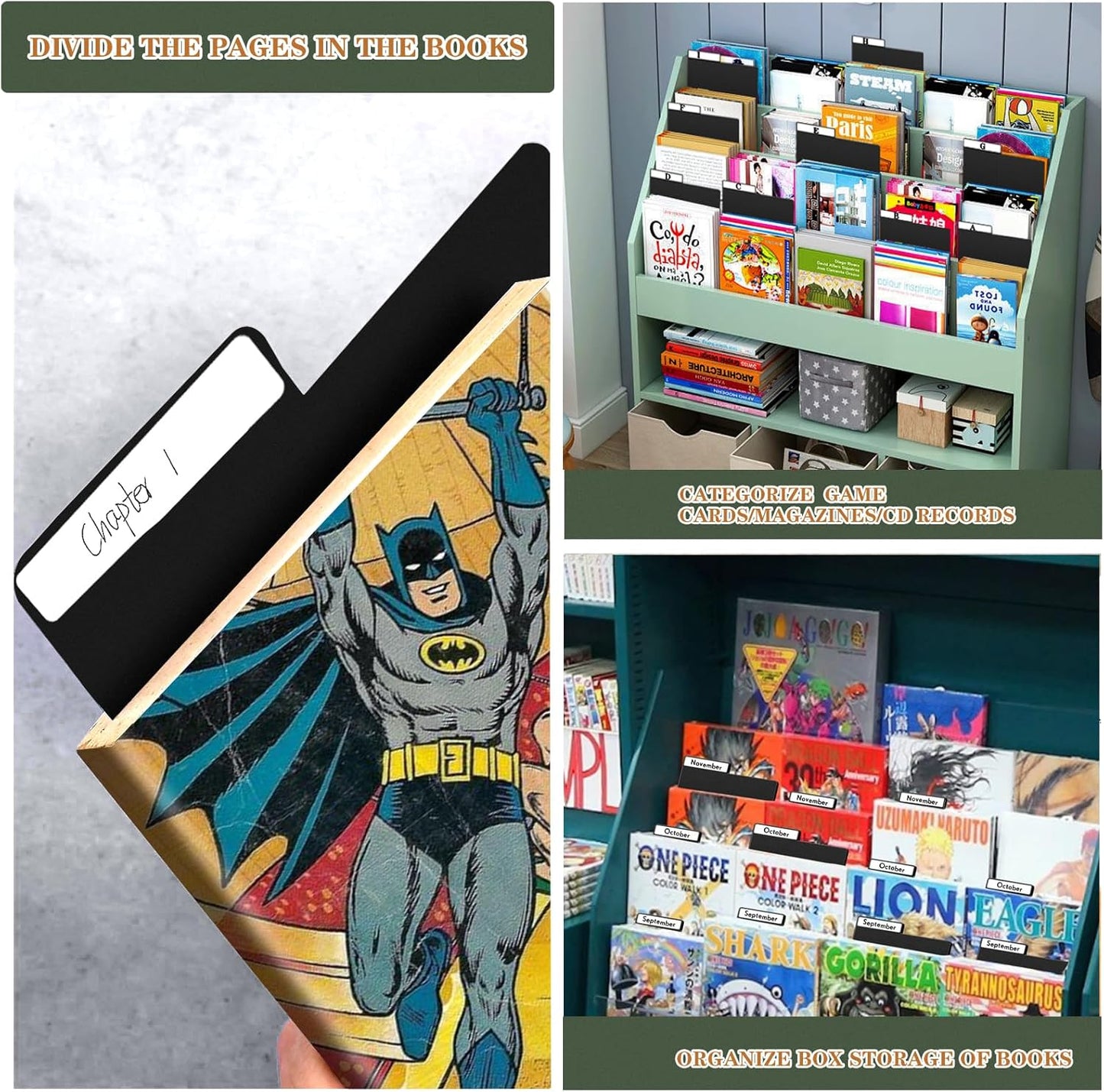 70 Pieces Comic Book Dividers with Tabs,Patient Divider Cards,Card Dividers Comic Book Boards for Storage Boxes 11.22 X 7.24 Inche