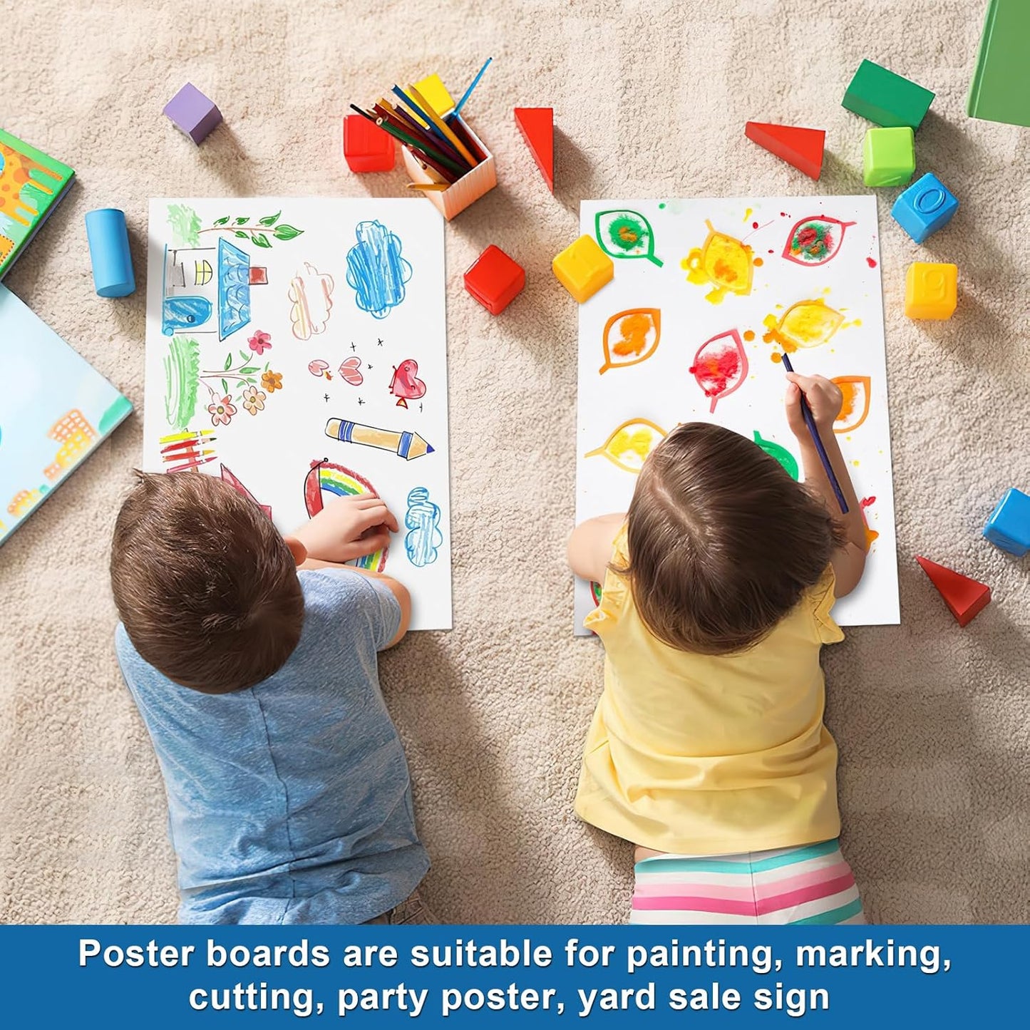 18 Pcs 12" x 18" Poster Board White Poster Board Paper Bulk 250 GSM Thickness Vision Boards Smart PosterBoard for Drawing School Arts Craft Projects Presentations Scrapbooking Blank Graphic Display