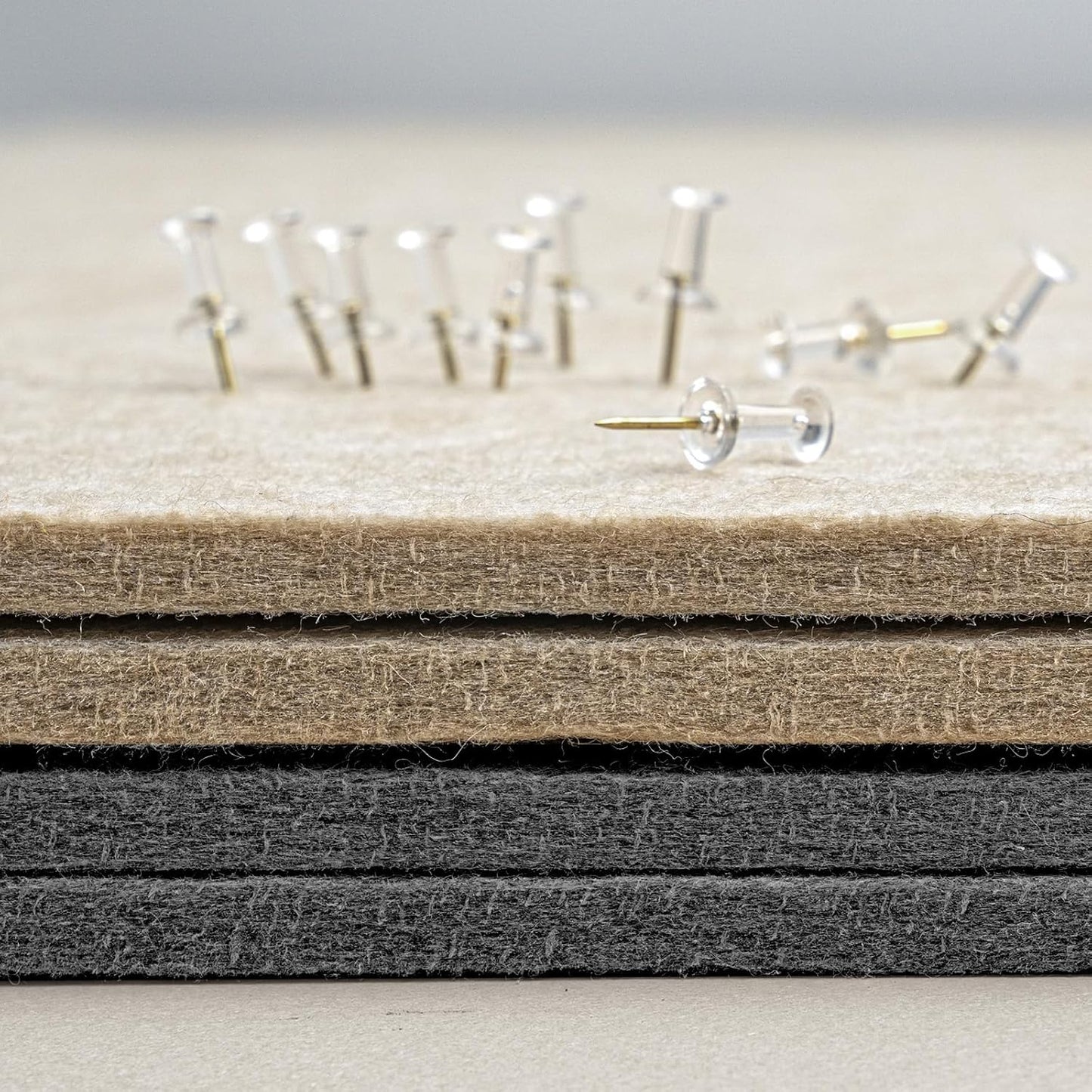 Large Bulletin Board - 48 x 36 Inches, Decorative Felt Pin Board for Wall - 4' x 3' Foldable Photo Display Board with Self-Adhesive Tape, Includes 20 Push Pins - Dark Gray