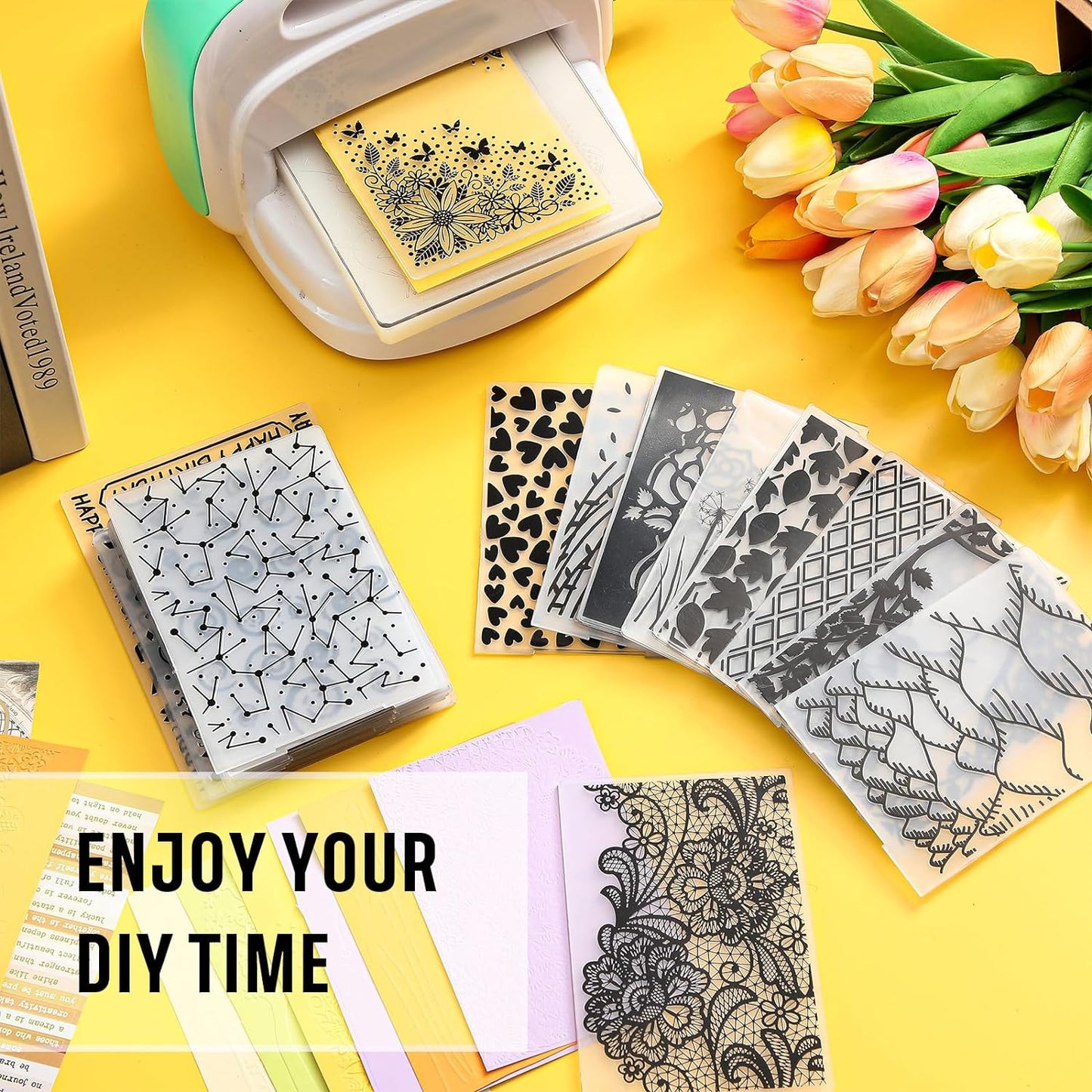 Mumufy 20 Pcs Embossing Folders for Card Making Embossing Stencil Template DIY Plastic Paper Card Decorating Mold for Scrapbook Photo Album DIY Craft, 5.8 x 3.9 Inch(Classic)