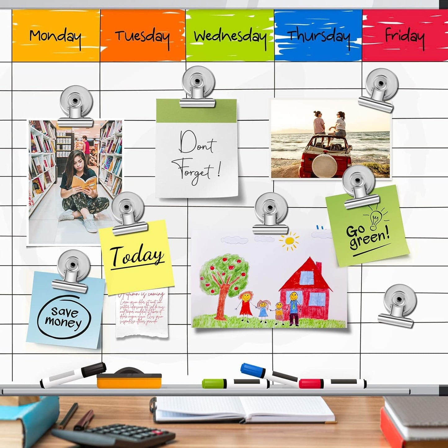 Grtard Magnetic Clips 40 Pack Fridge Magnets Clips Magnetic Hooks Clips, Strong Refrigerator Magnets Clips, Whiteboard Magnetic Clips, 1.2 Inch