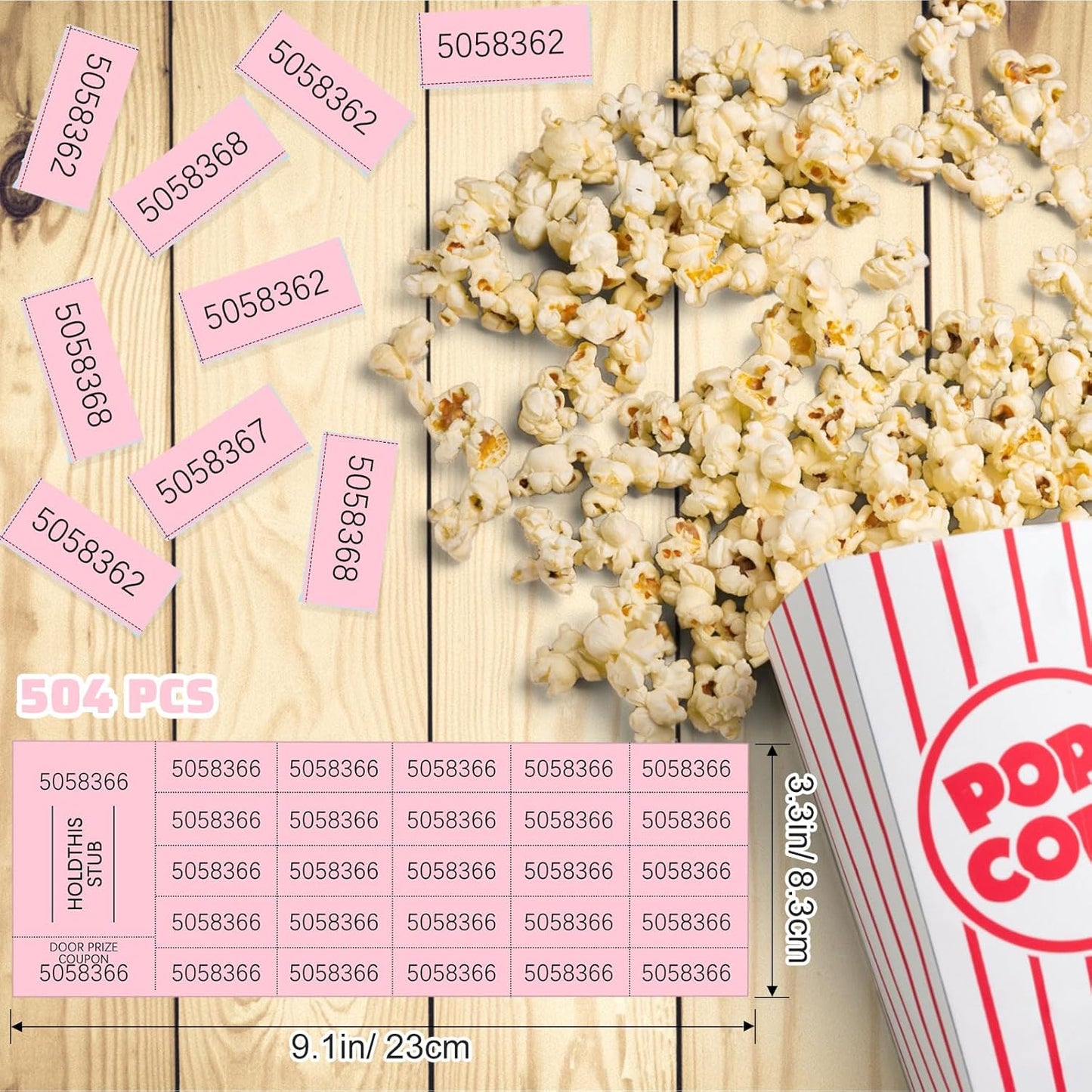 Kosiz 504 Sheets 25 Bid Raffle Ticket with Different Numbers Per Sheet Chinese Auction Tickets for Events Church Basket Auction Silent (Pink)