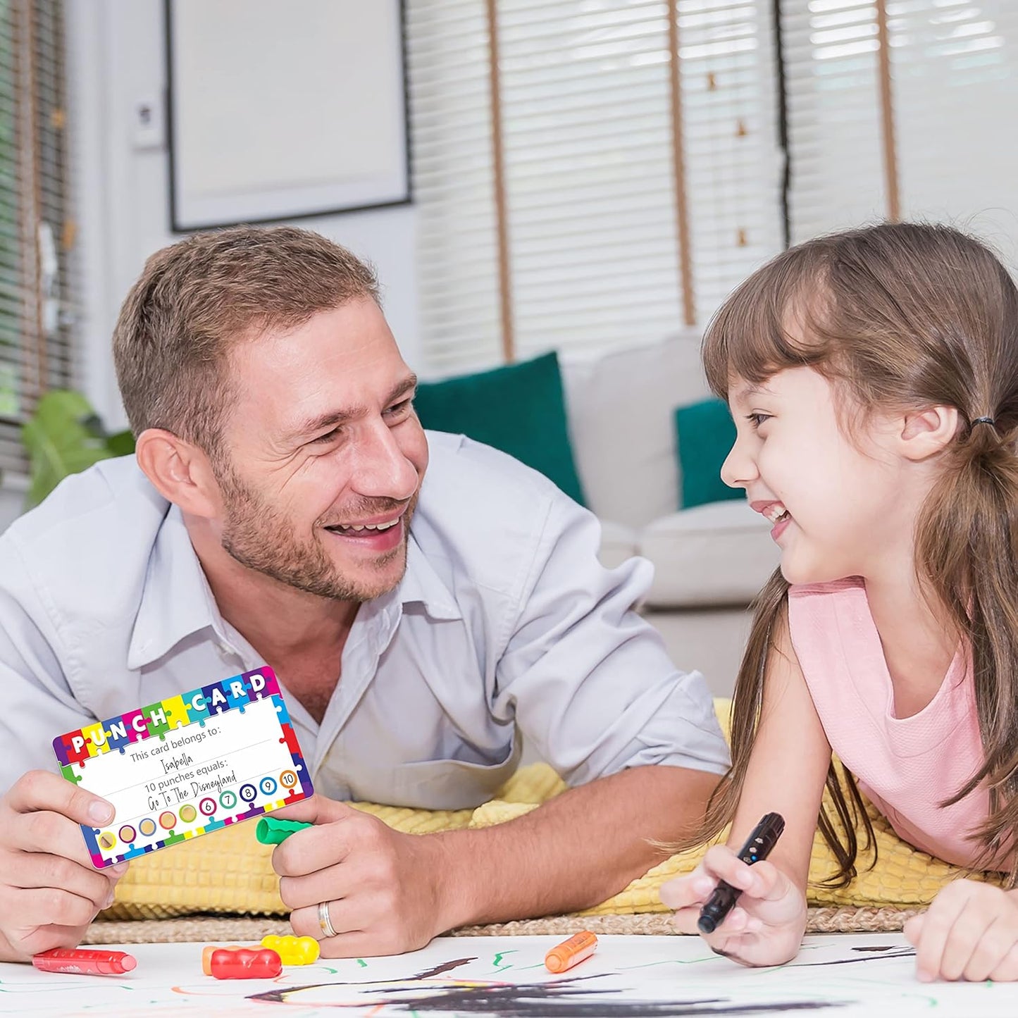 102 PCS Punch Cards, Incentive Reward Card Student Awards Loyalty Cards for Business, Classroom, Kids Behavior, Students, Teachers, 3.5” x 2”