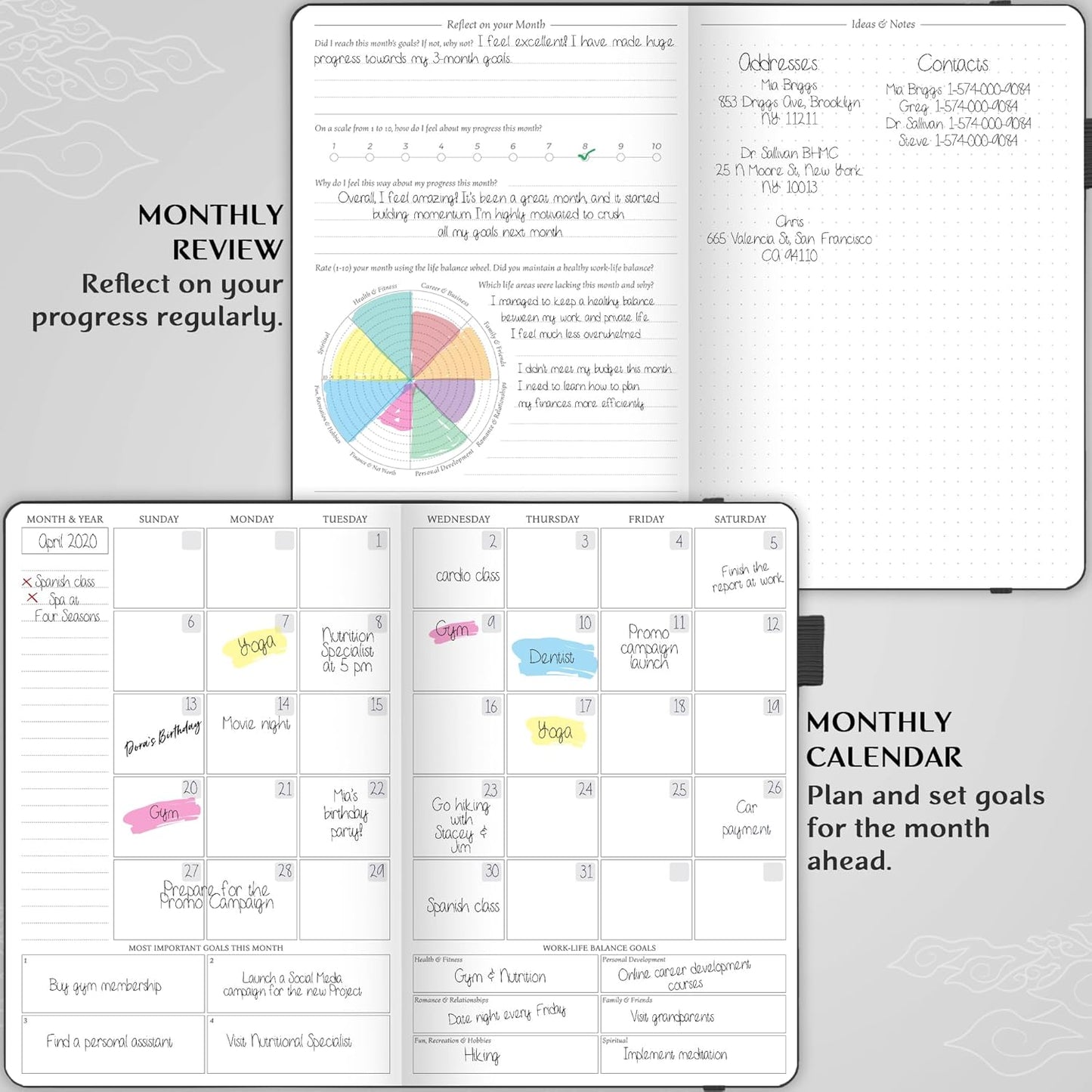 Legend Undated Hourly Planner – Hourly Day Planner with Time Slots – Weekly Time Management Organizer & Appointment Book, A5 Size (Black)