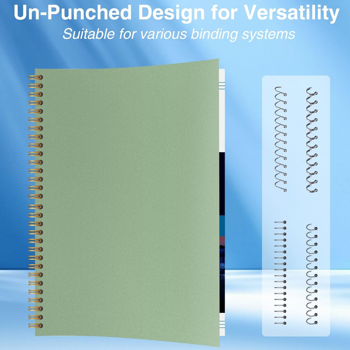 Ndsox 100 Pack 12 Mil Binding Presentation Covers Sand-Textured Polycover Report Covers for Letter Size Document Binding, Business Proposals, 8-1/2 x 11 Inches, Un-Punched, Square Corners, Sage Green