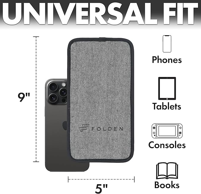 Folden Airplane Phone Holder, Flexible Cell Phone Holder, Folding Cellphone Stand for Desk, Bed, Office, Treadmill - Airplane Gadgets for Long Travel Accessories - Plane Essentials (Tweed)