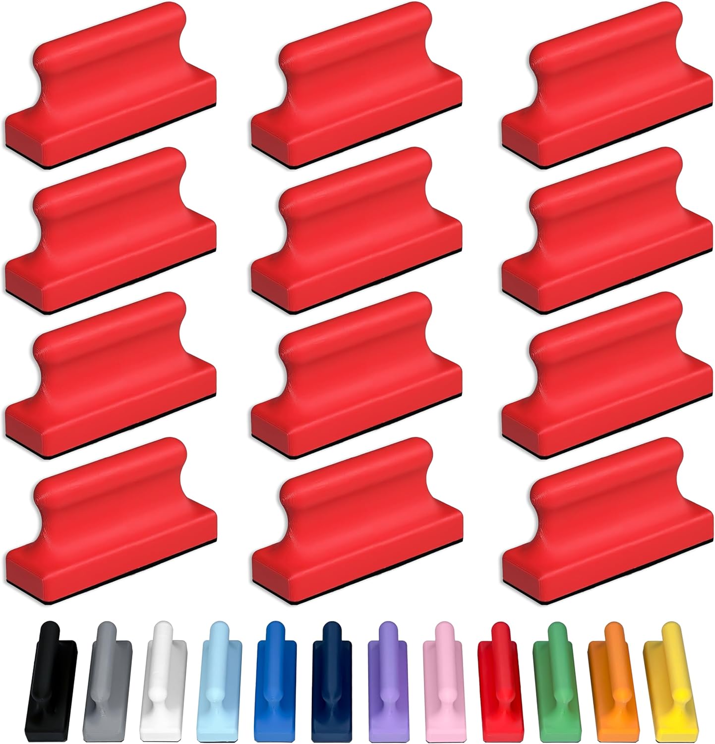Glassboard Studio Mega Magnets - Neodymium - Heavy Duty, Colorful, Ergonomic, Ideal for Crafting, Quilting, and as Magnetic Knife Holders (12, Cherry Red Pawn)