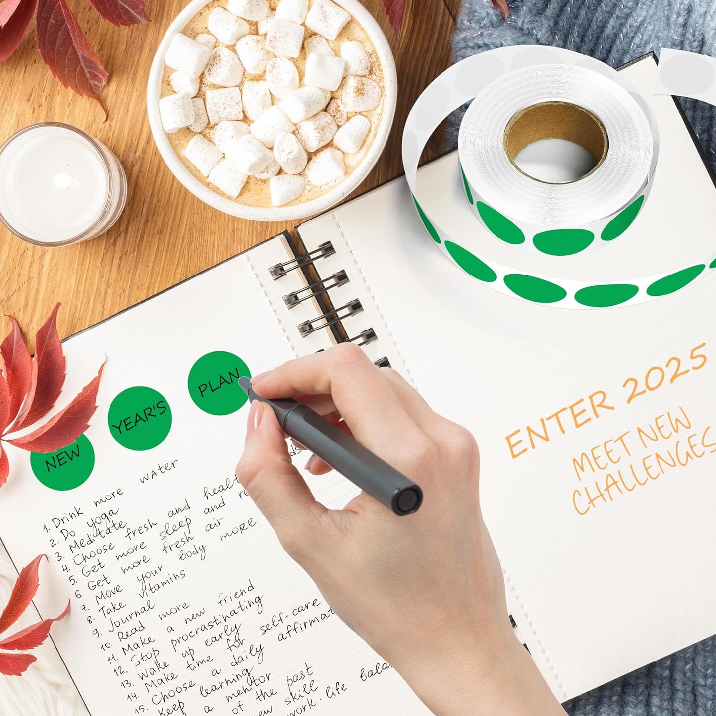 Green 1 Inch Round Color Coding Dot Labels, 10 Rolls 10000 Dot Stickers in Dispenser Box - Permanent Adhesion, Vibrant Colors, Highly Visible