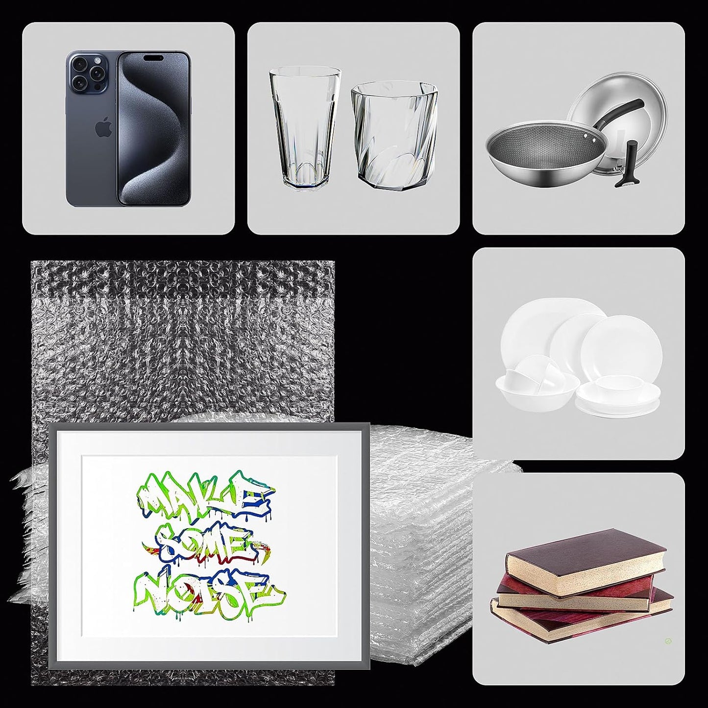 50PCS Clear Bubble Pouches Wrap Bags, 10 x 14 Inch Bubble Out Bag Pouch for Packing & Shipping, Double Layer Bubble Cushion Wrap Bags Protective Bubble Pouches Bags for Moving and Storage