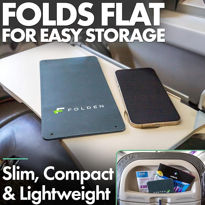 FoldenAirplane Phone Holder, Flexible Cell Phone Holder, Folding Cellphone Stand for Desk, Bed, Office, Treadmill - Airplane Gadgets for Long Travel Accessories - Plane Essentials (Silicone)