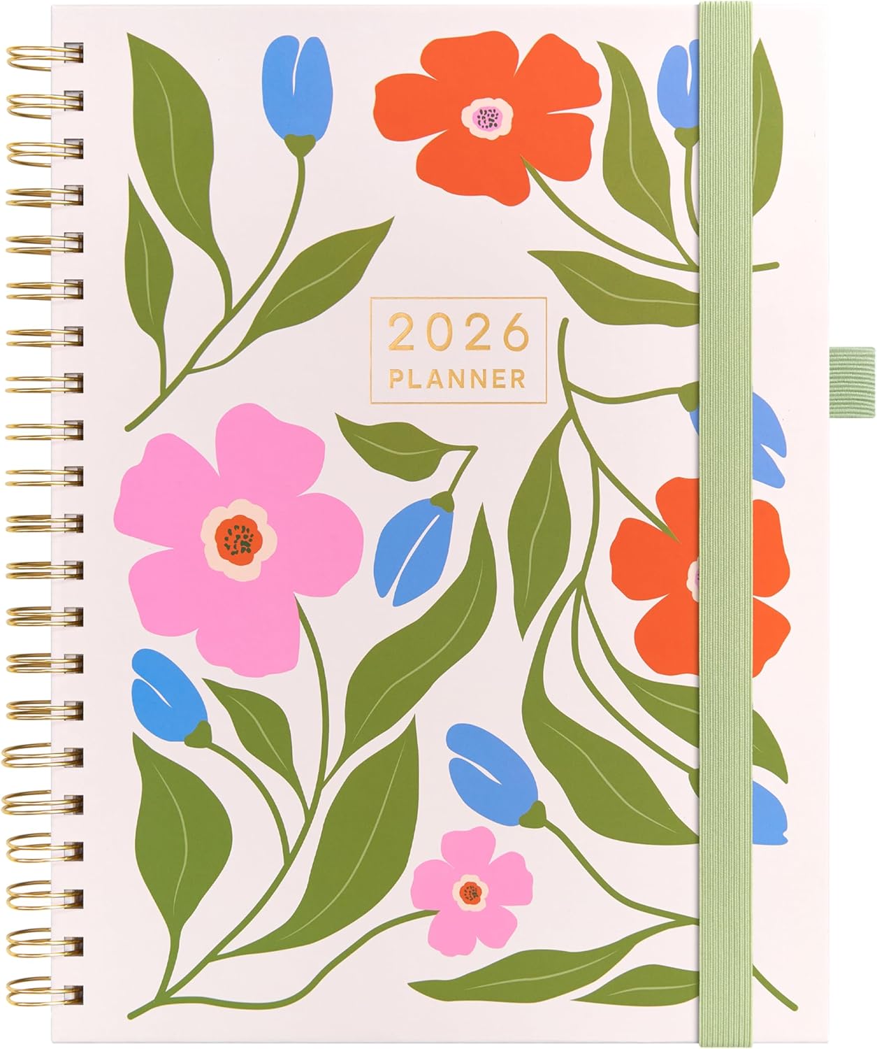 And Per Se 2026 Planner with Pattern, A4 Size-Daily, Weekly & 18-Monthly Leather Hardcover Planner, Daily Schedule, Monthly Tabs, 100 GSM Thick Paper(Botanical Floral)