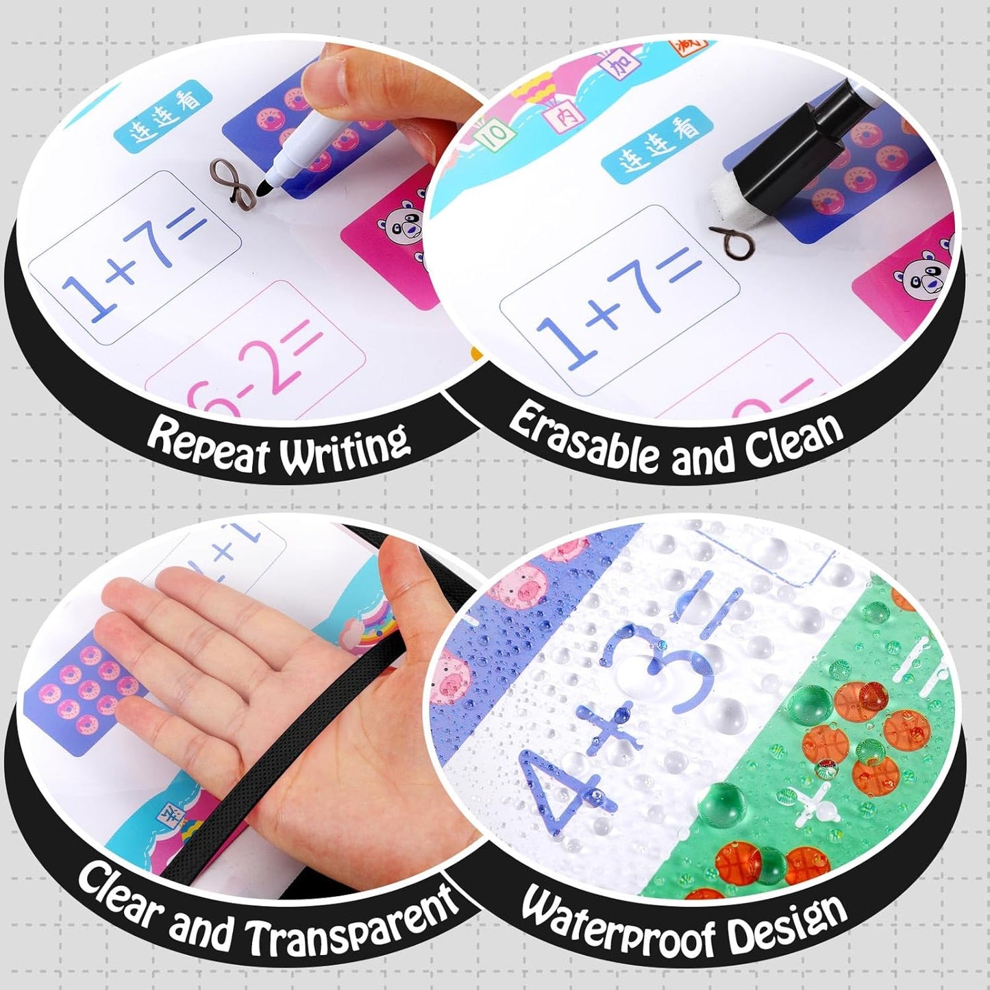 Teling 150 Pcs Dry Erase Pockets Bulk Reusable Job Ticket Holders Clear Plastic Sleeve Protector Work Order Sleeve Shop Ticket Holder for Welcome Teacher Back Office Supplies(10 x 14'',Multicolor)