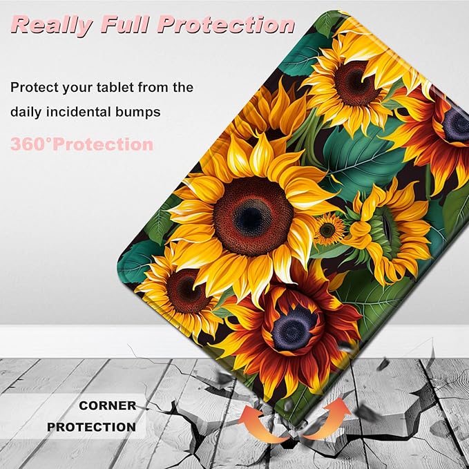 for Amazon Kindle Fire Max 11 Case (13th Generation, 2023 Release) 11",Slim Lightweight Smart Shell Stand Cover with Auto Wake/Sleep for All-New Fire 11 Max Tablet,Beautiful Sunflower