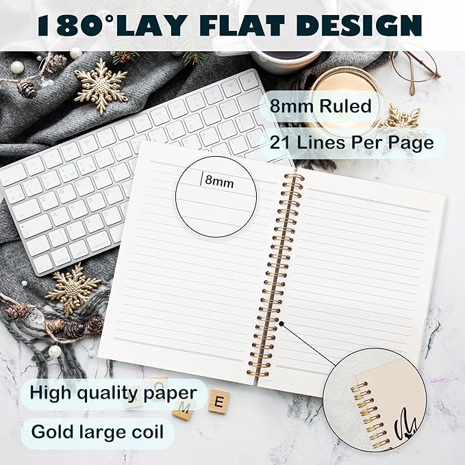 BearCake Christian Coquette Bow Notebook Journal, Made to Worship Prayer Journal for Women, Preppy Christian Gifts for Women, Bible Journaling Neutral Hardcover Spiral Notebook 5.5x8.3