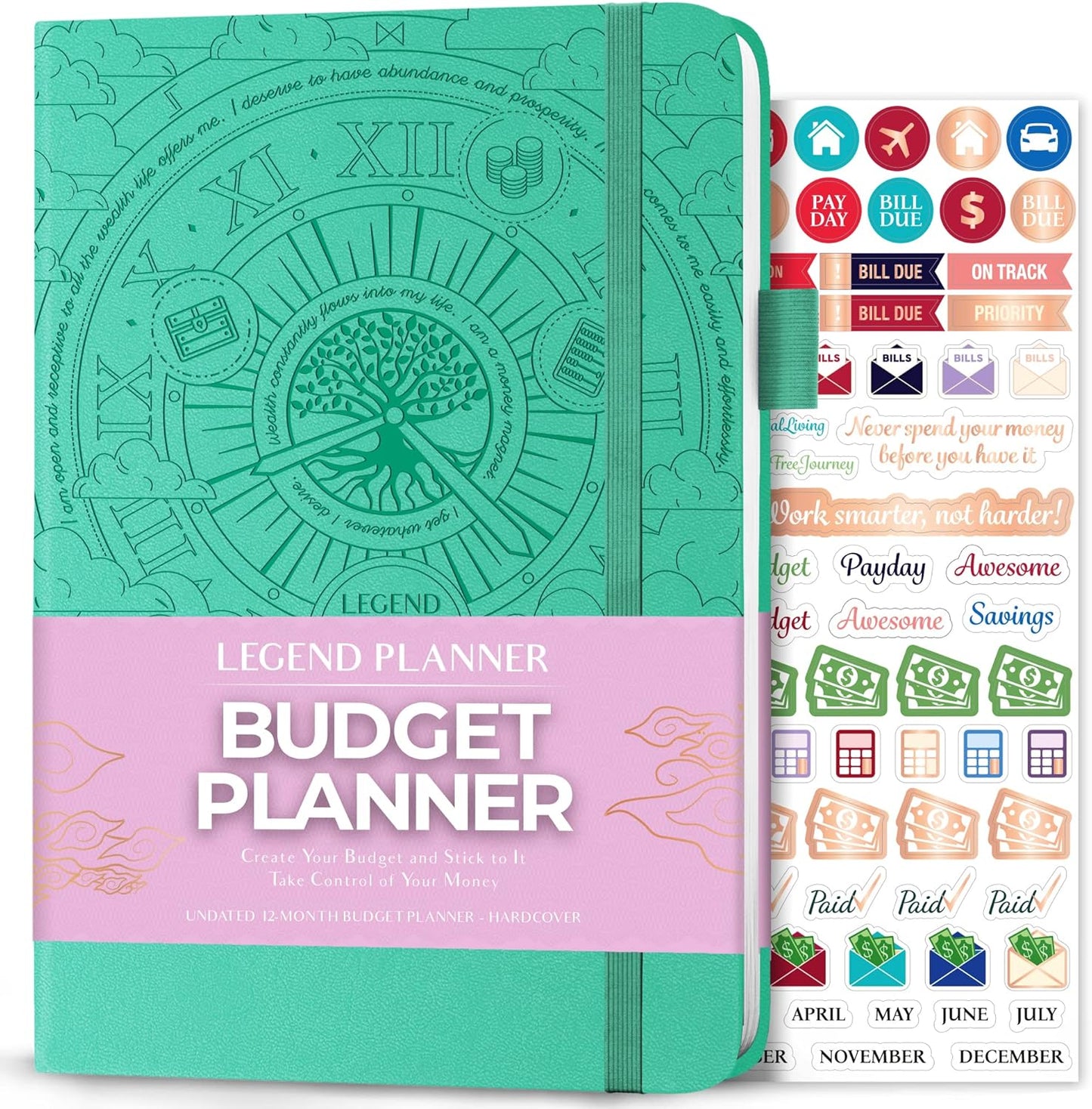 Legend Budget Planner – Financial Organizer Book. Money Account & Expense Tracker Notebook Journal for Household Monthly Budgeting (Mint Green)