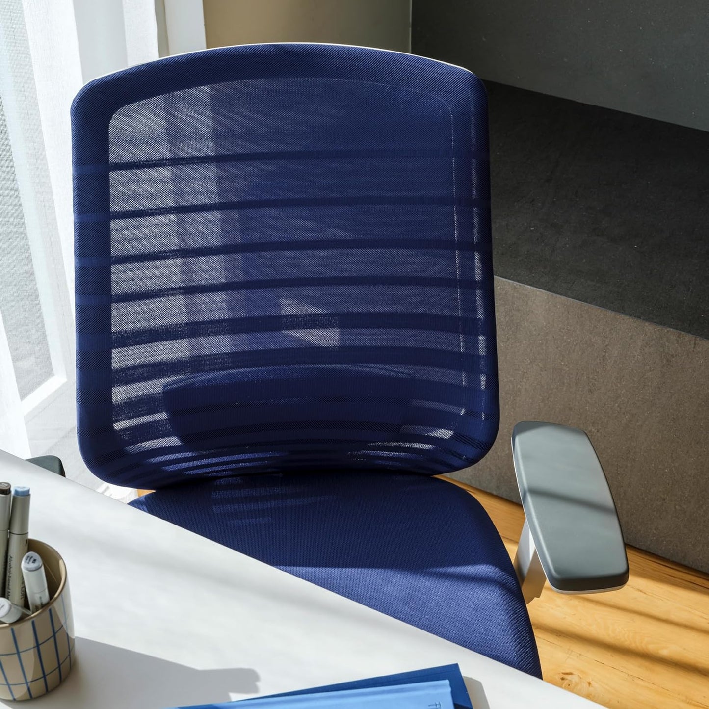 Branch Ergonomic Chair - A Versatile Desk Chair with Adjustable Lumbar Support, Breathable Mesh Backrest, and Smooth Wheels - Experience Optimal Comfort and Support - Baltic