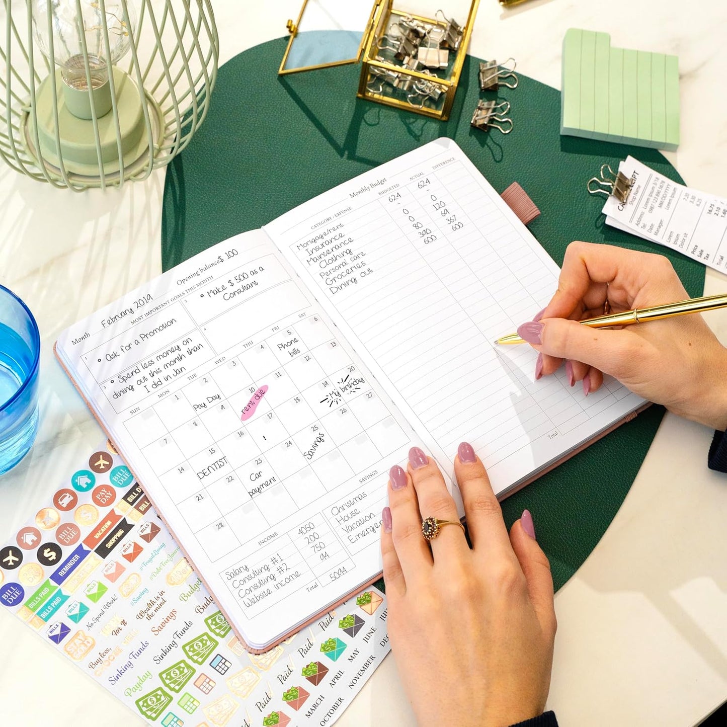 Legend Budget Planner– Deluxe Financial Planner Organizer & Budget Book Money Planner Account Book & Expense Tracker Notebook Journal for Household Monthly Budgeting & Personal Finance–Rose Gold Foil