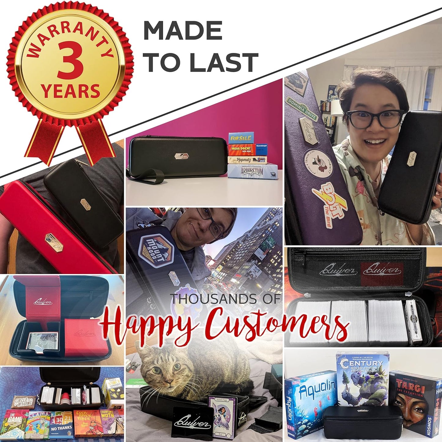 Quiver Time Red Bolt Card Carrying Case fits Pokemon Cards and other TCG Games - Storage Bag for Playing/Trading Cards and Deck Box (Straps, Dividers & 100 Apollo Card Sleeves)