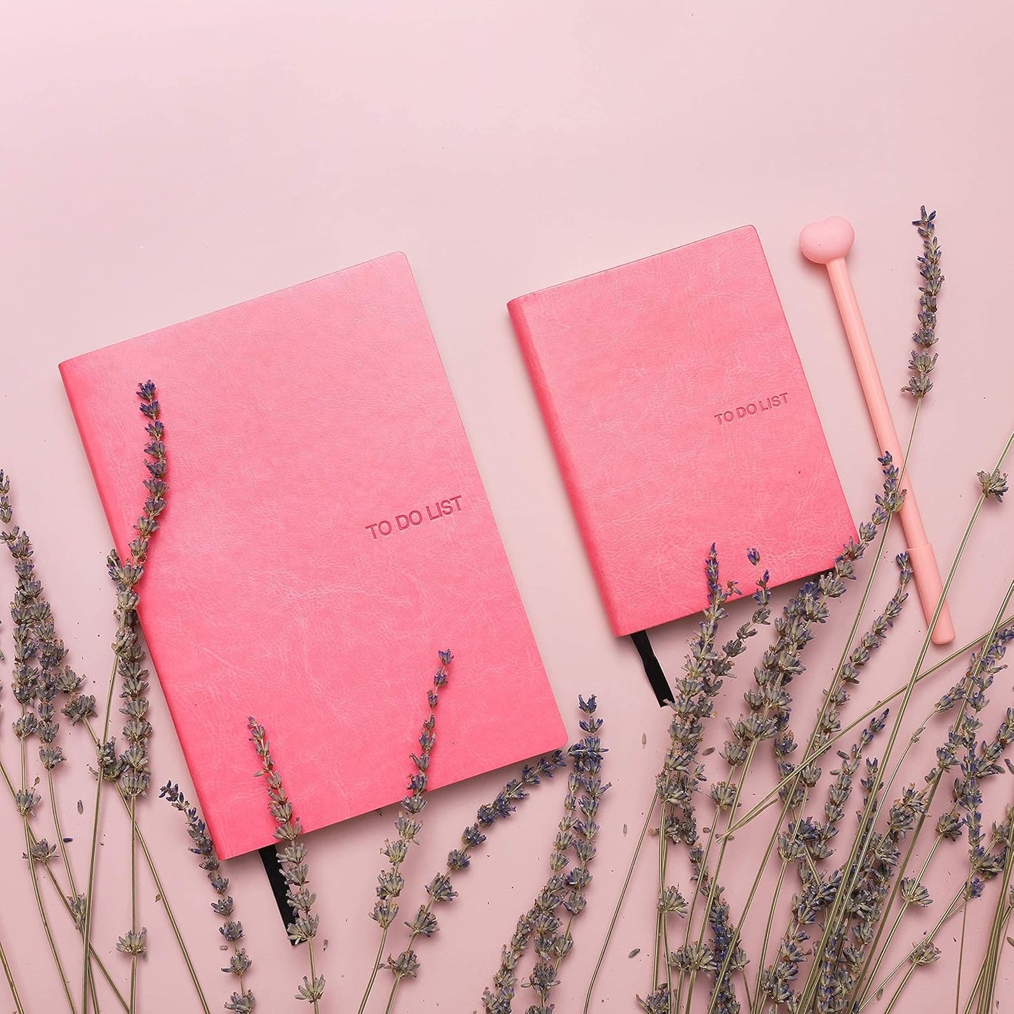 Daily to Do Checklist Notebook, Task Management, Organizer Planner, Hardcover, Ribbon Bookmark, 5.8 x 8.3”, A5 size, 110 Sheets (Pink)