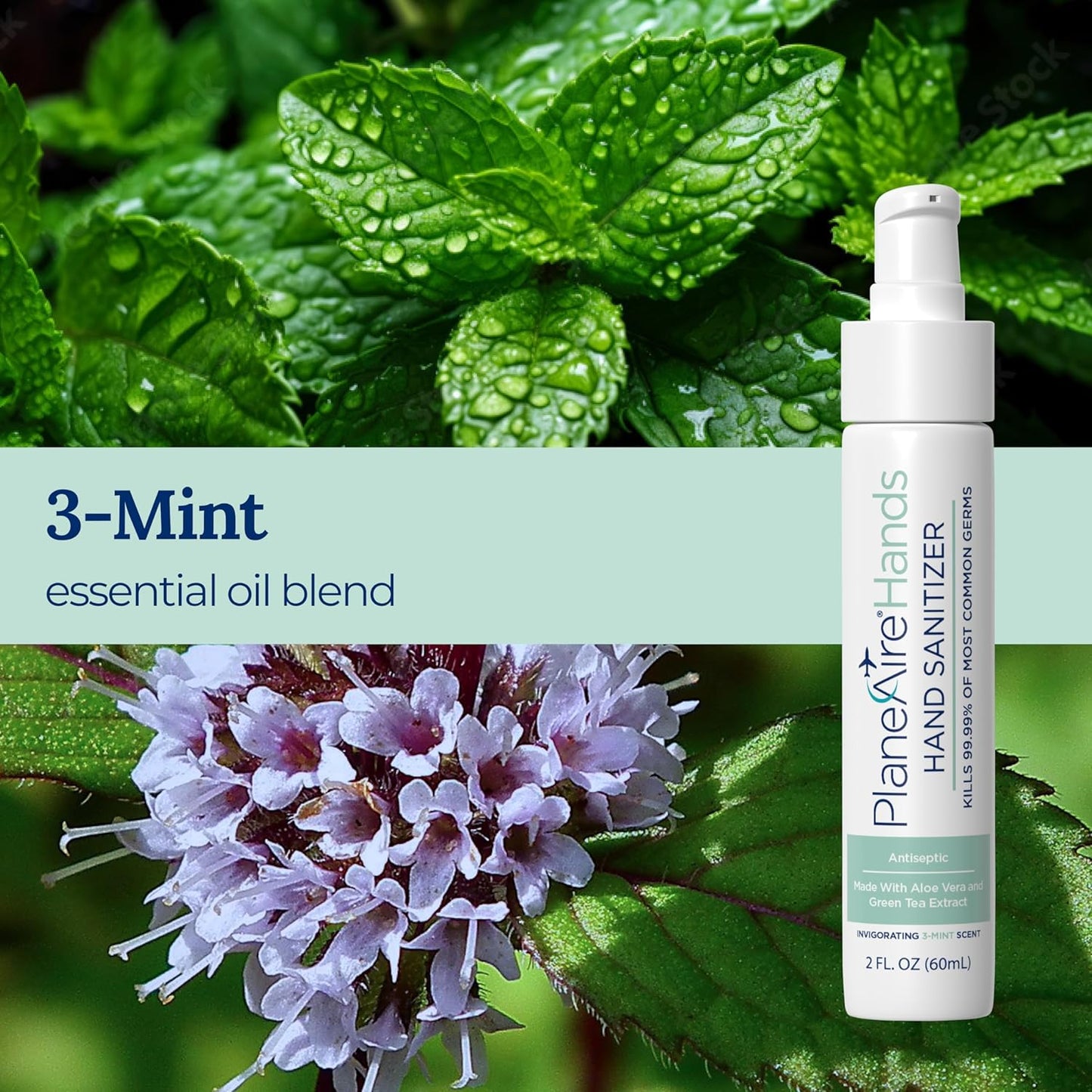 Travel Essentials | Hygiene Kit | Travel Toiletry Kit | Travel Size | Gel Hand Sanitizer 3-Mint Scent | Surface Wipes | Individual Travel Wipes | Surface Cleaner & Air Mist | Made with Essential Oils