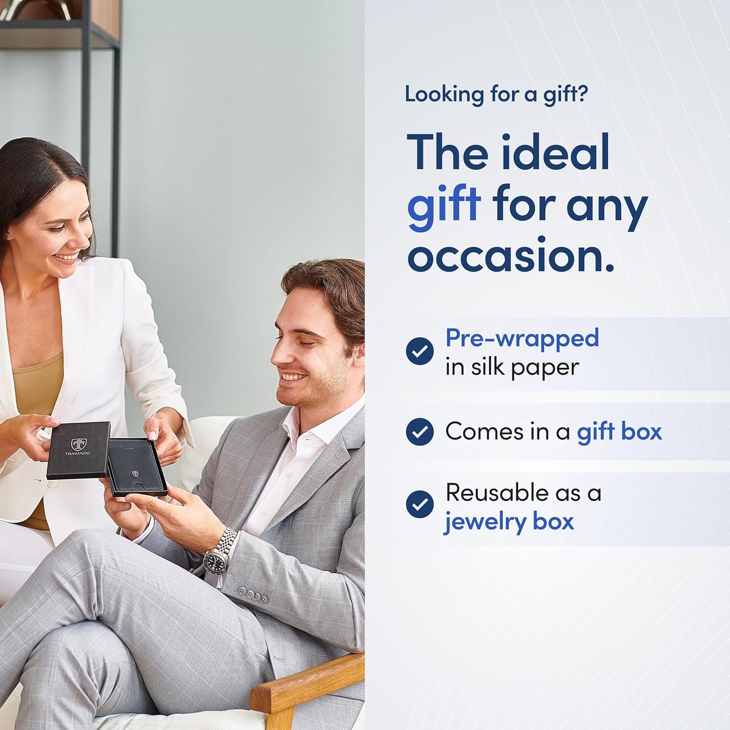 TRAVANDO Mens Wallet with Money Clip AUSTIN RFID Blocking Leather Bifold Credit Card Holder for Men with Gift Box