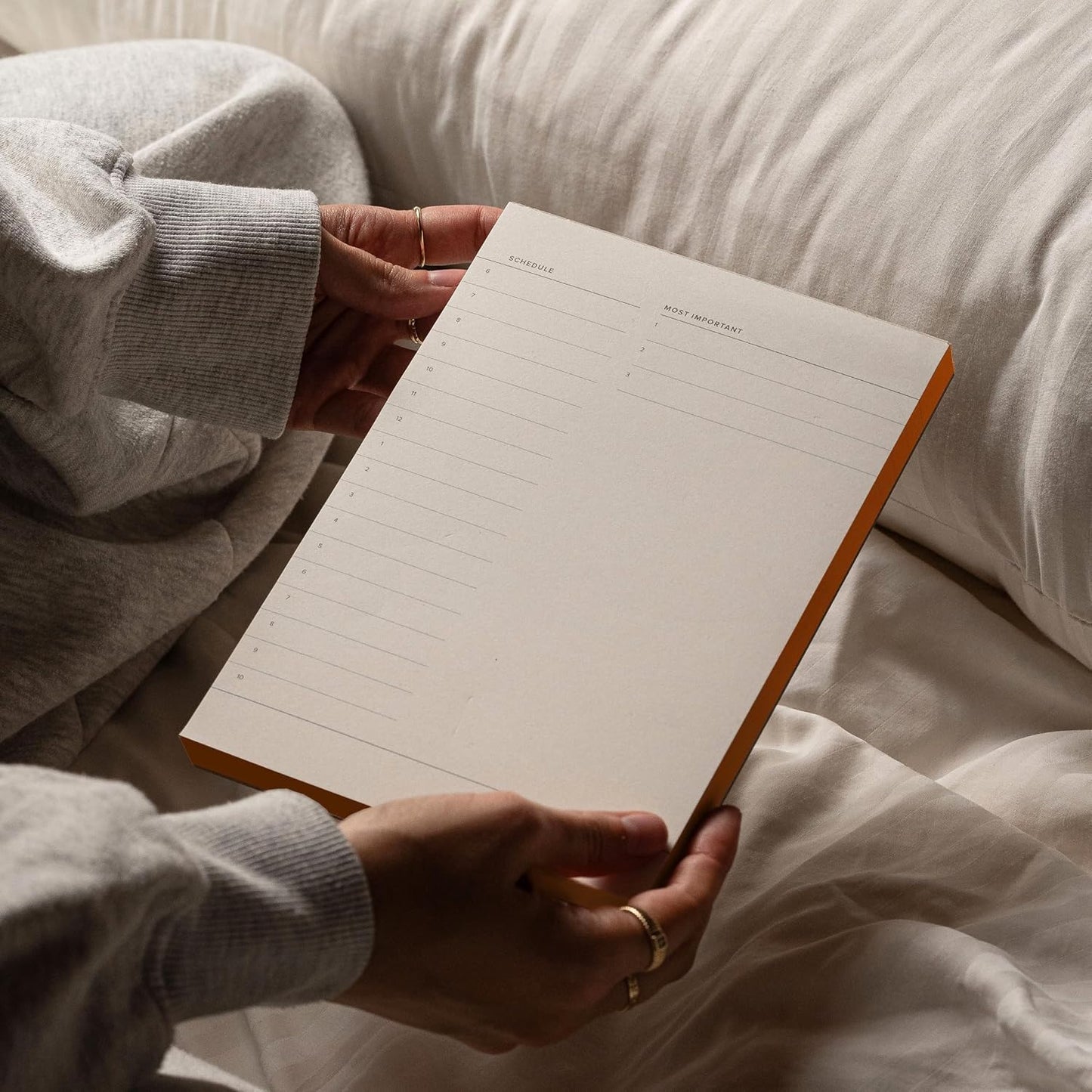 Daily and Weekly To-Do List Notepad – Desk Pad for Work and Study, Orange, 8x6 Inches