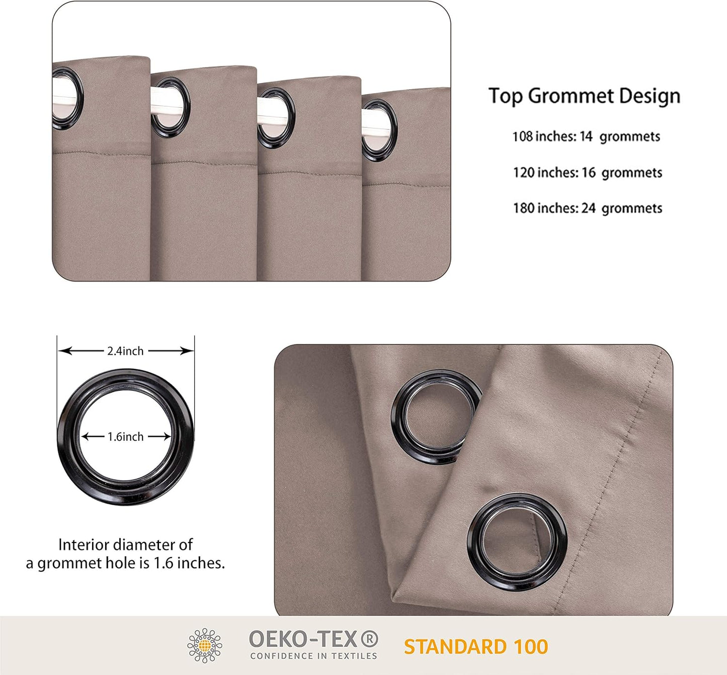 BONZER Room Divider Curtain Total Privacy Wall Noise Reducing Extra Wide Blackout Curtains for Patio Sliding Glass Door, 108L x 150W Inch (9L x 12.5W ft), 1 Panel, Khaki