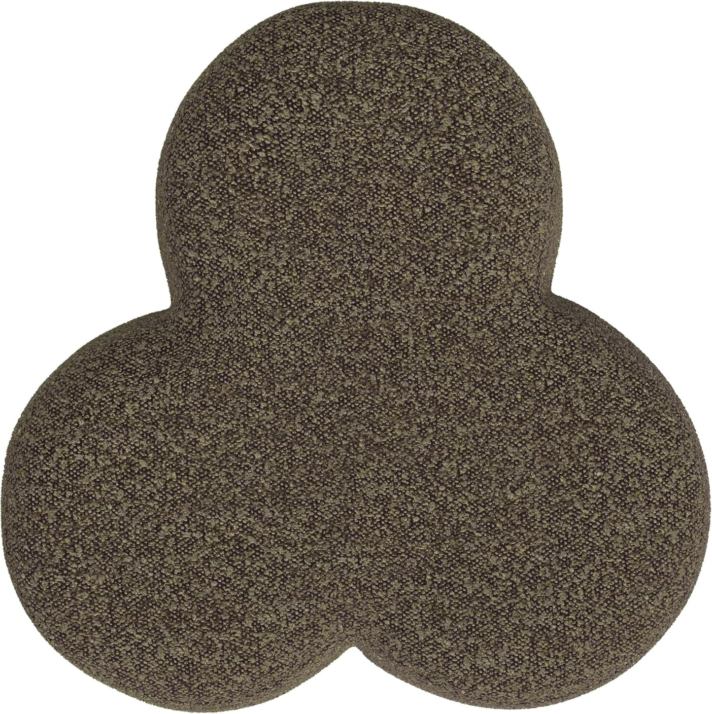 HomePop Upholstered Clover Shaped Ottoman Home Décor|Foot Rest Ottoman - Dark Brown Boucle
