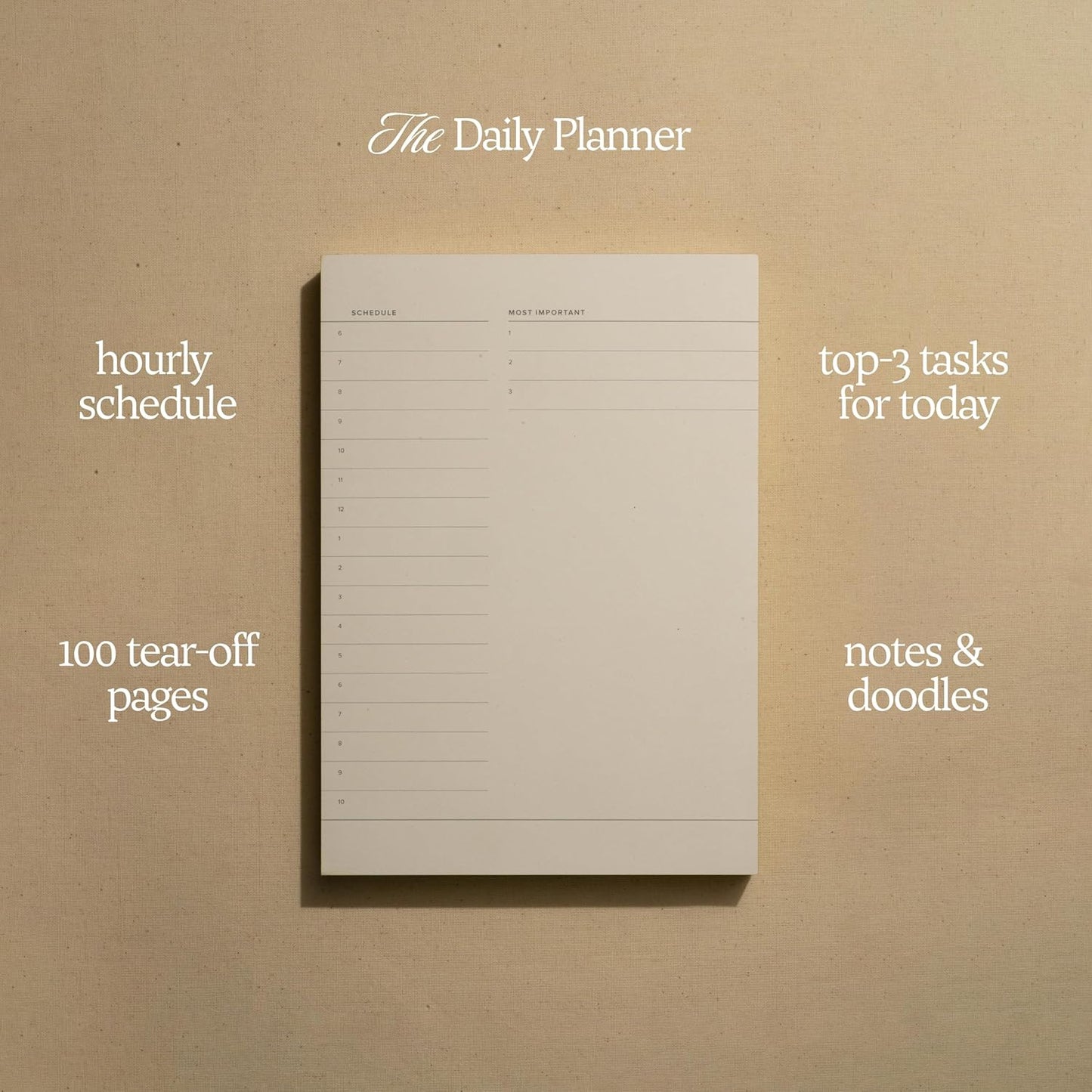 Daily and Weekly To-Do List Notepad – Desk Pad for Work and Study, Minimal, 8x6 Inches