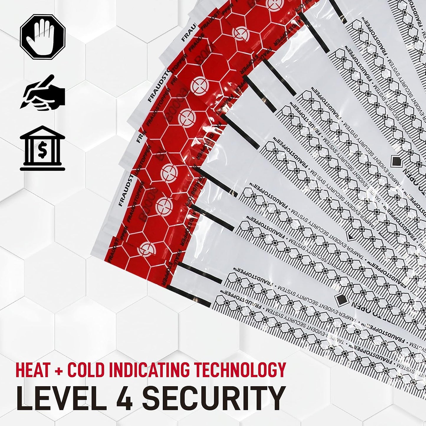 Nadex Tamper Evident Cash and Coin Bank Deposit Bags for Fraud Prevention, 9 x 12, Opaque, 50 Pack